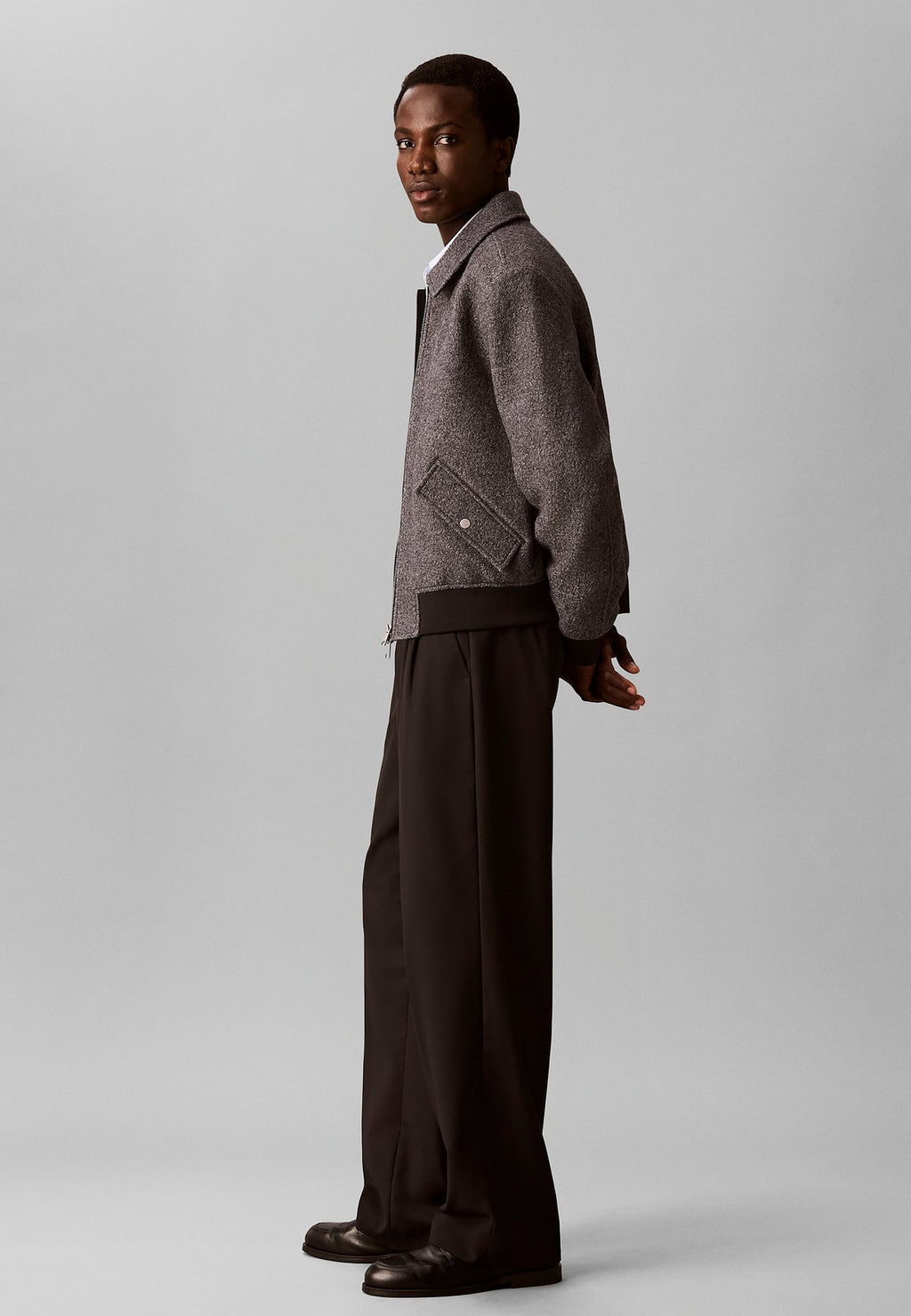 Calvin KleinWOOL BOUCLÉ BOMBER JACKET - Übergangsjacke