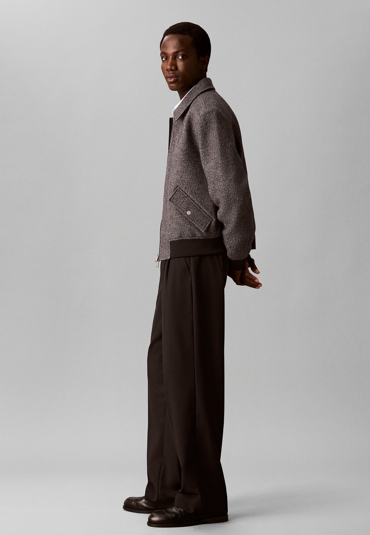 Calvin KleinWOOL BOUCLÉ BOMBER JACKET - Übergangsjacke