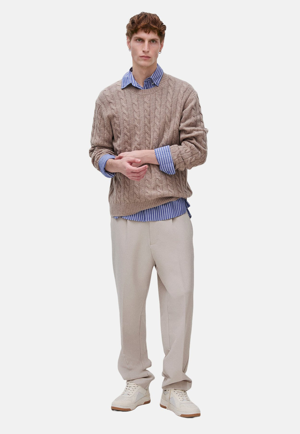 United Colors of BenettonLONG SLEEVE CREW NECK SWEATER, CLASSIC CABLE-RIB STITCHES, REGULAR FIT... - Strickpullover