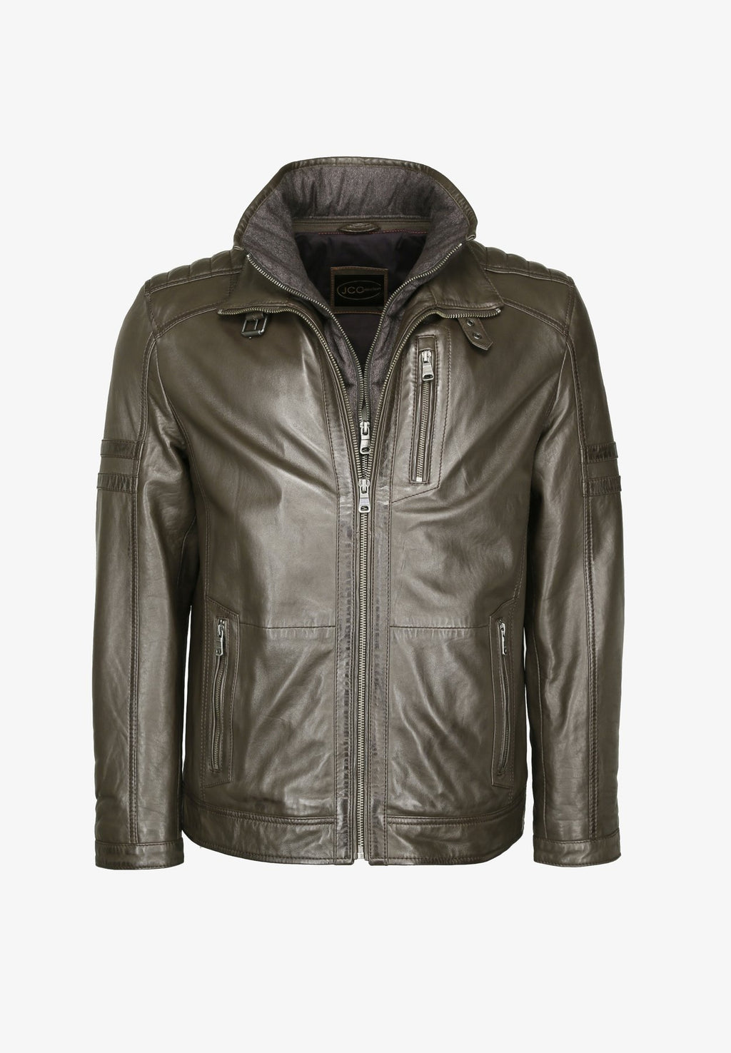 JCCMIT DOPPELTEM KRAGEN - Lederjacke