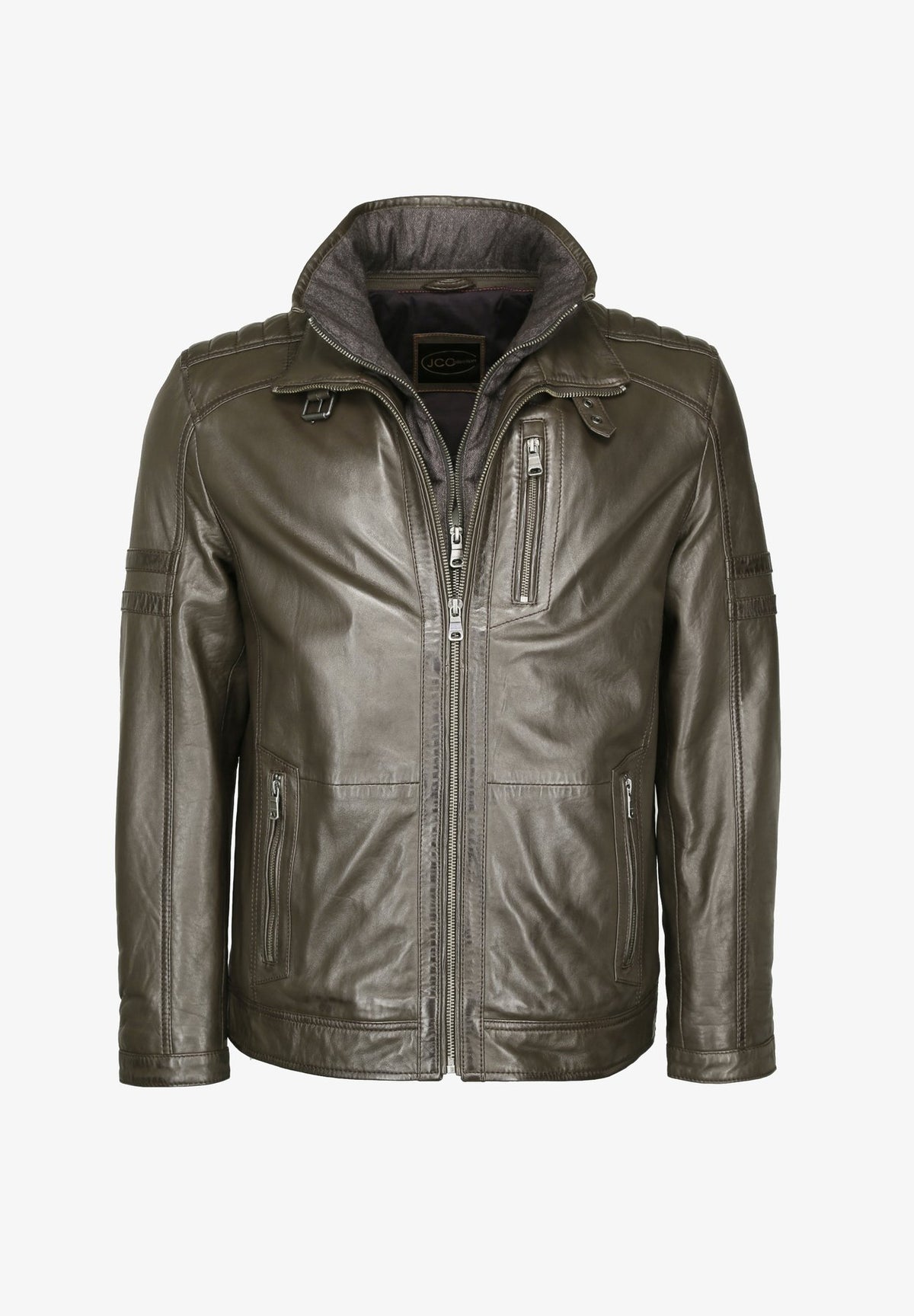 JCCMIT DOPPELTEM KRAGEN - Lederjacke