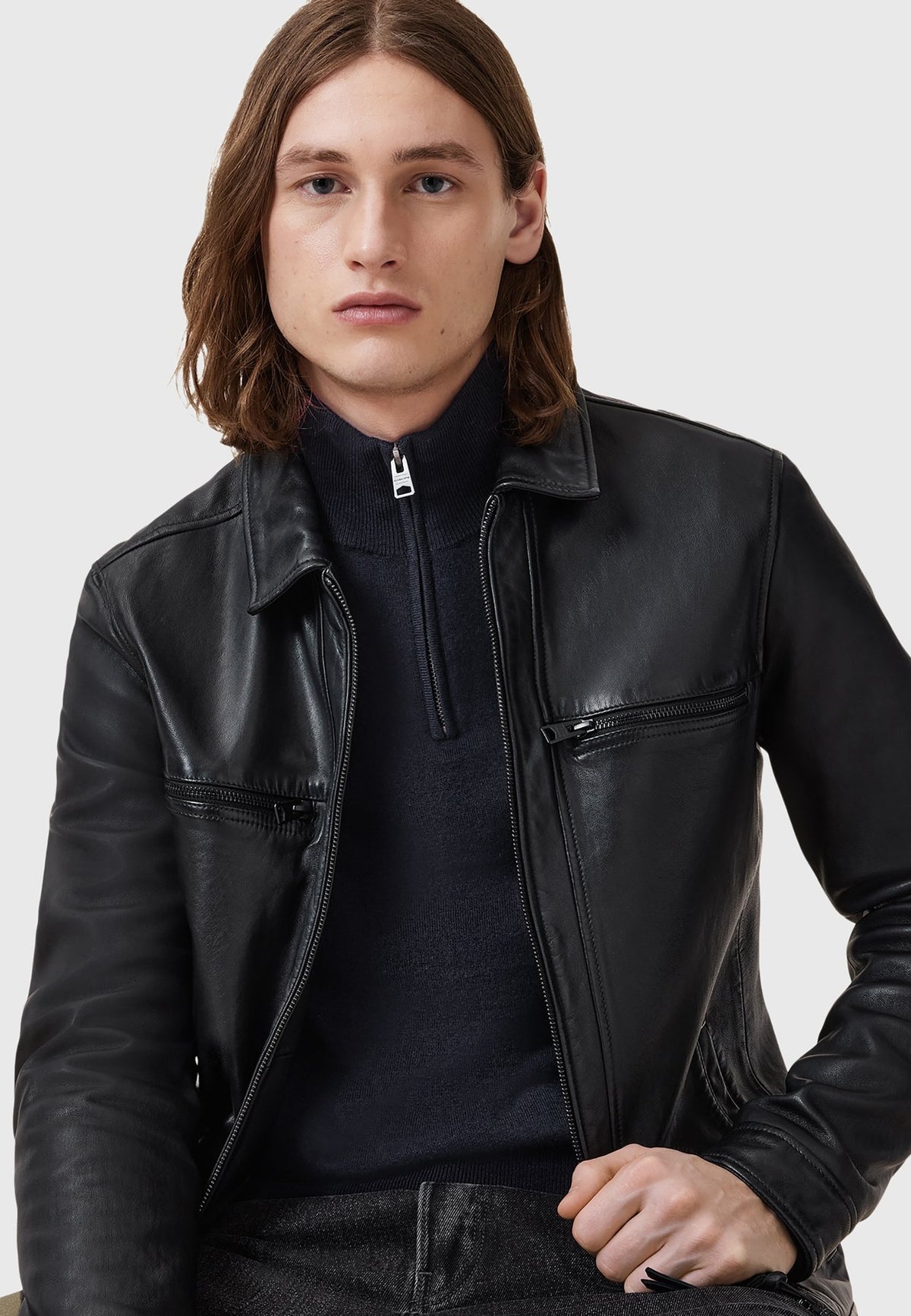 AllSaintsKILBURN ZIP FUNNEL - Strickpullover