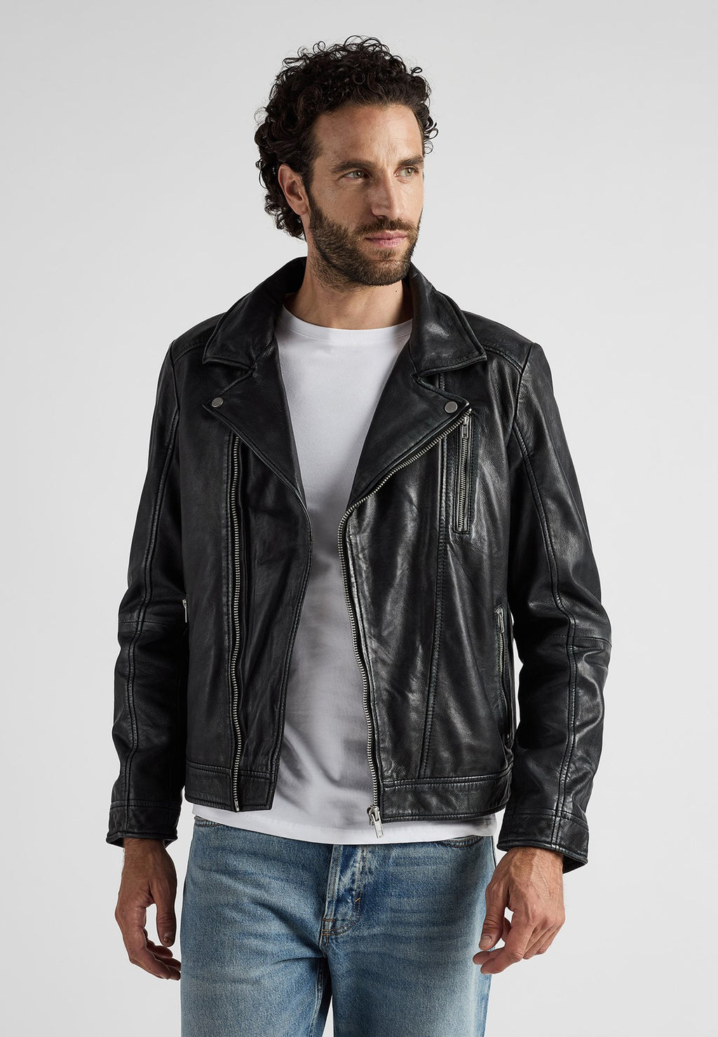 JCCIM BIKERSTIL - Lederjacke