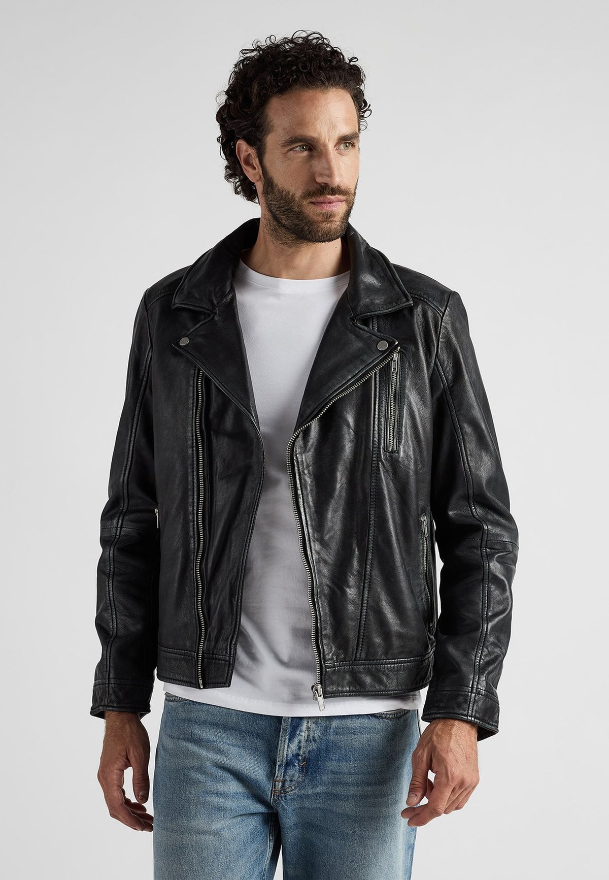 JCCIM BIKERSTIL - Lederjacke