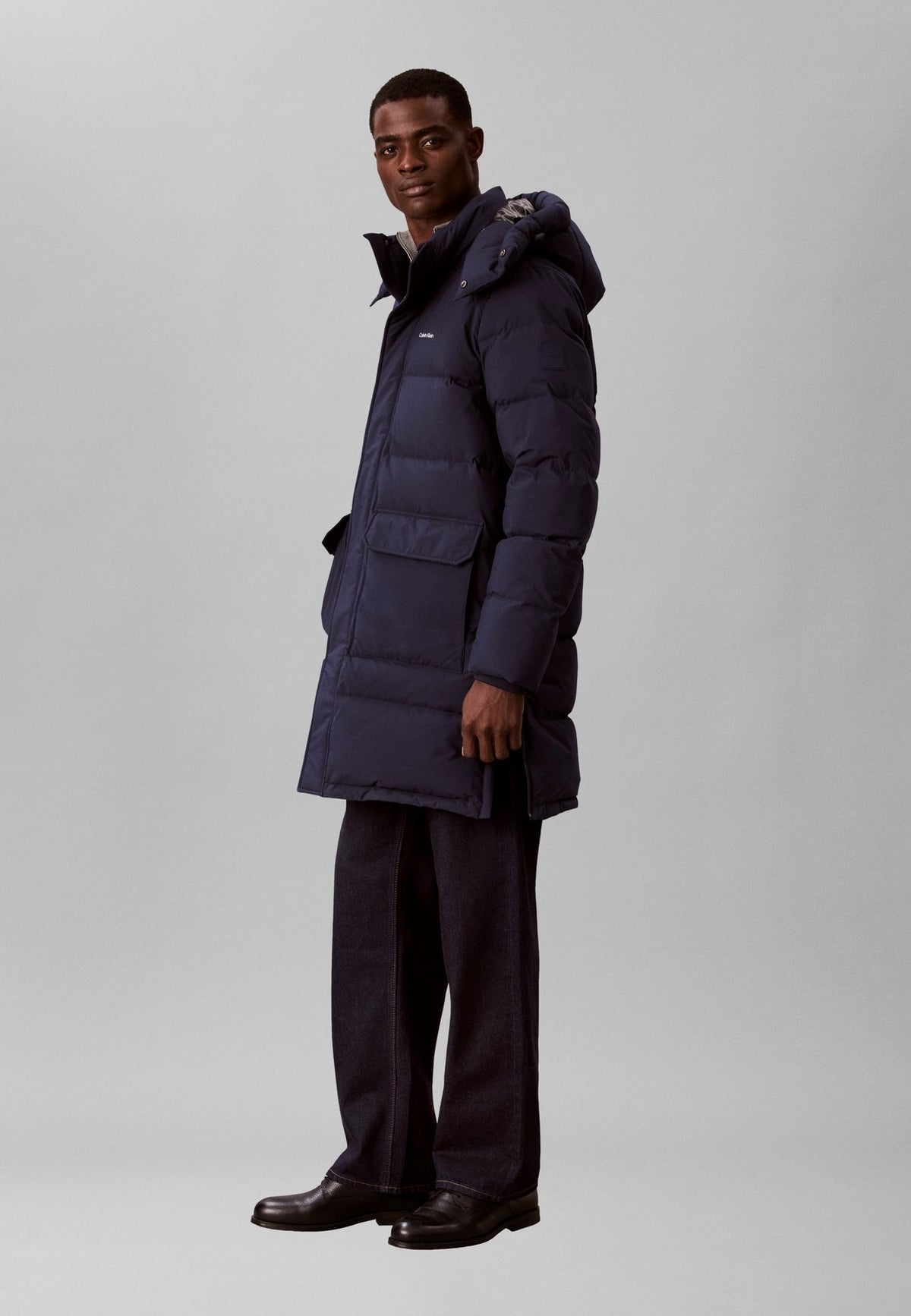 Calvin KleinLONG HOODED DOWN PUFFER COAT - Daunenmantel