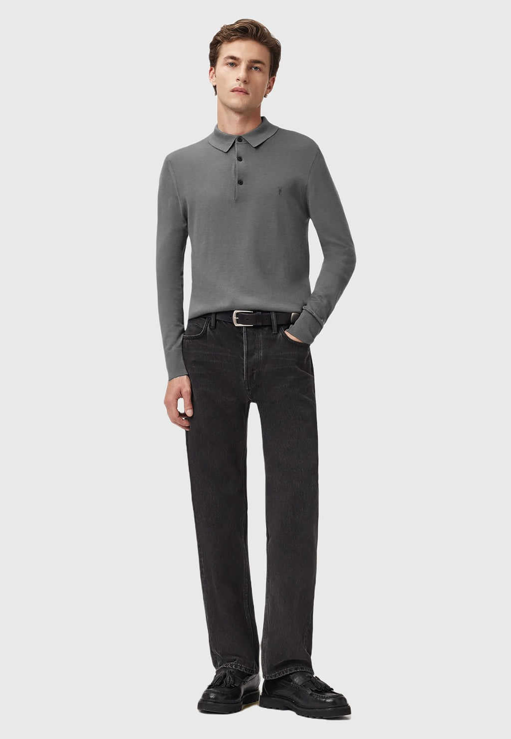 AllSaintsMODE MERINO LS POLO - Strickpullover