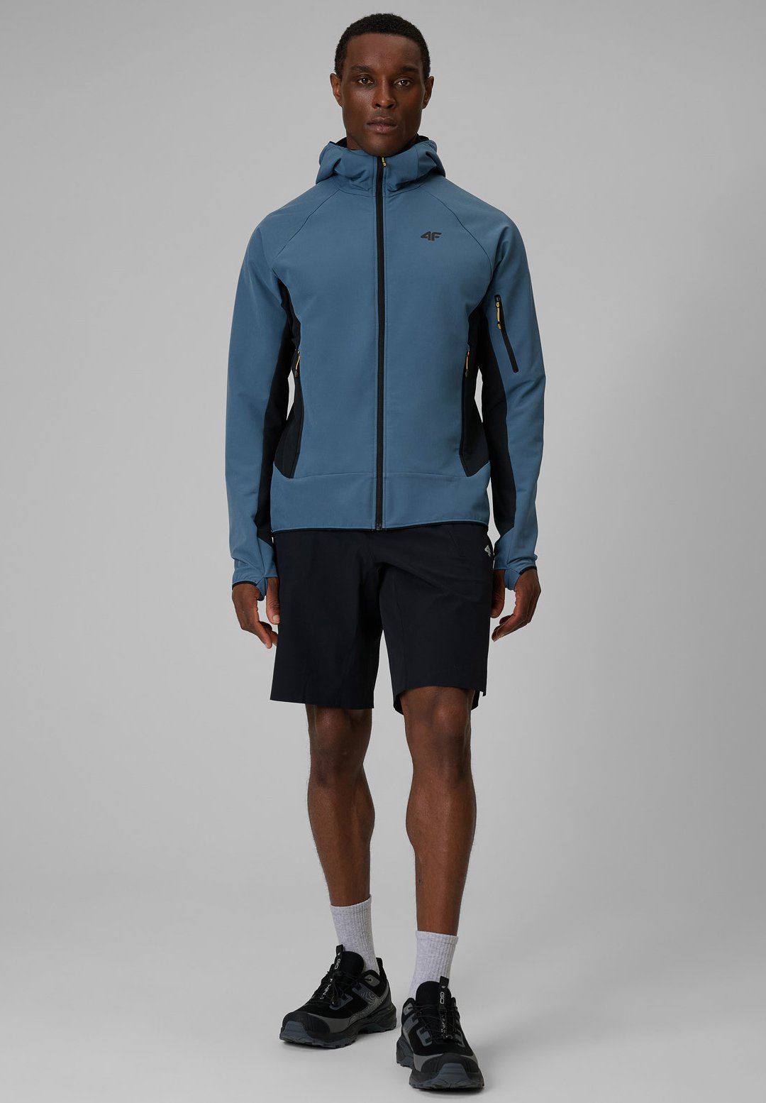 4F4F KURTKA SOFTSHELL WIATROODPORNA MĘSKA - NIEBIESKA XXL - Softshelljacke