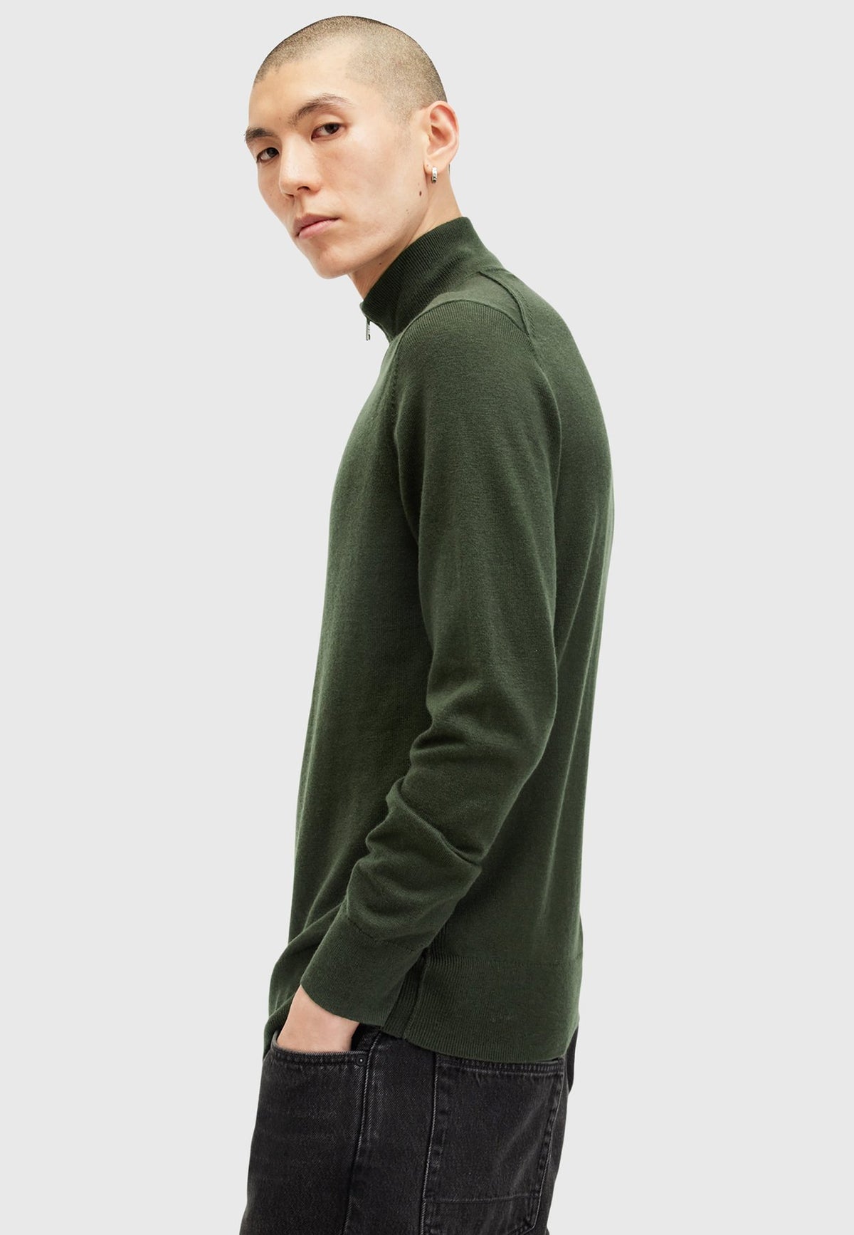 AllSaintsKILBURN ZIP FUNNEL - Strickpullover