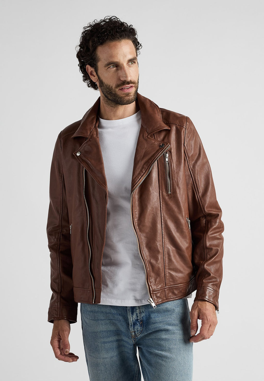 JCCIM BIKERSTIL - Lederjacke