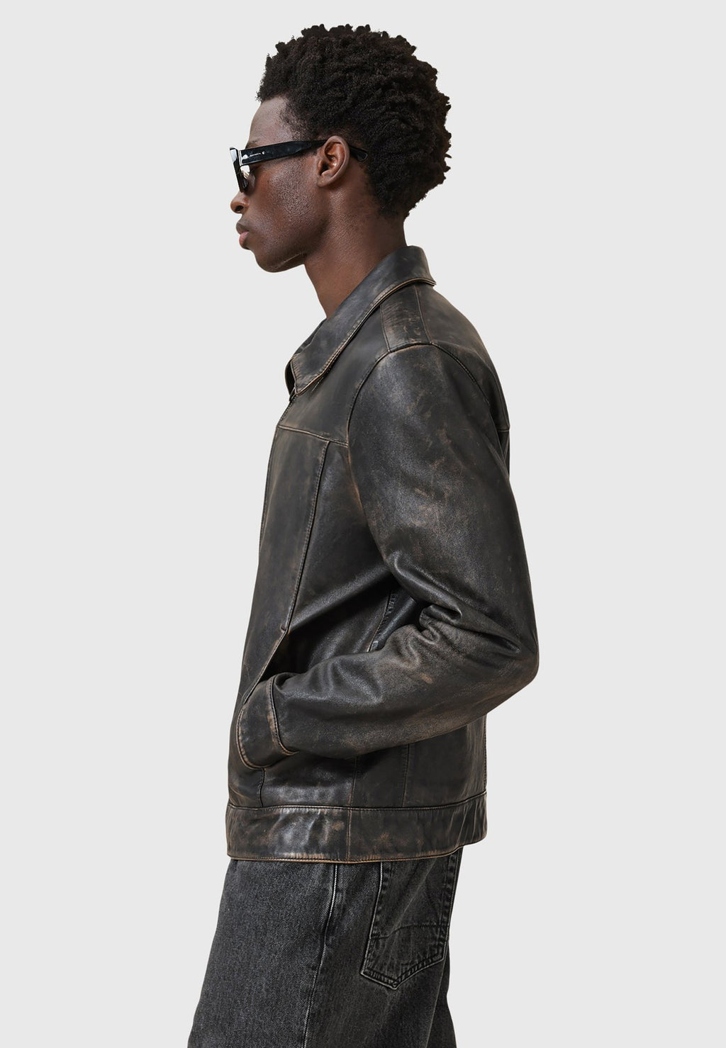 AllSaintsALKAN JACKET - Lederjacke