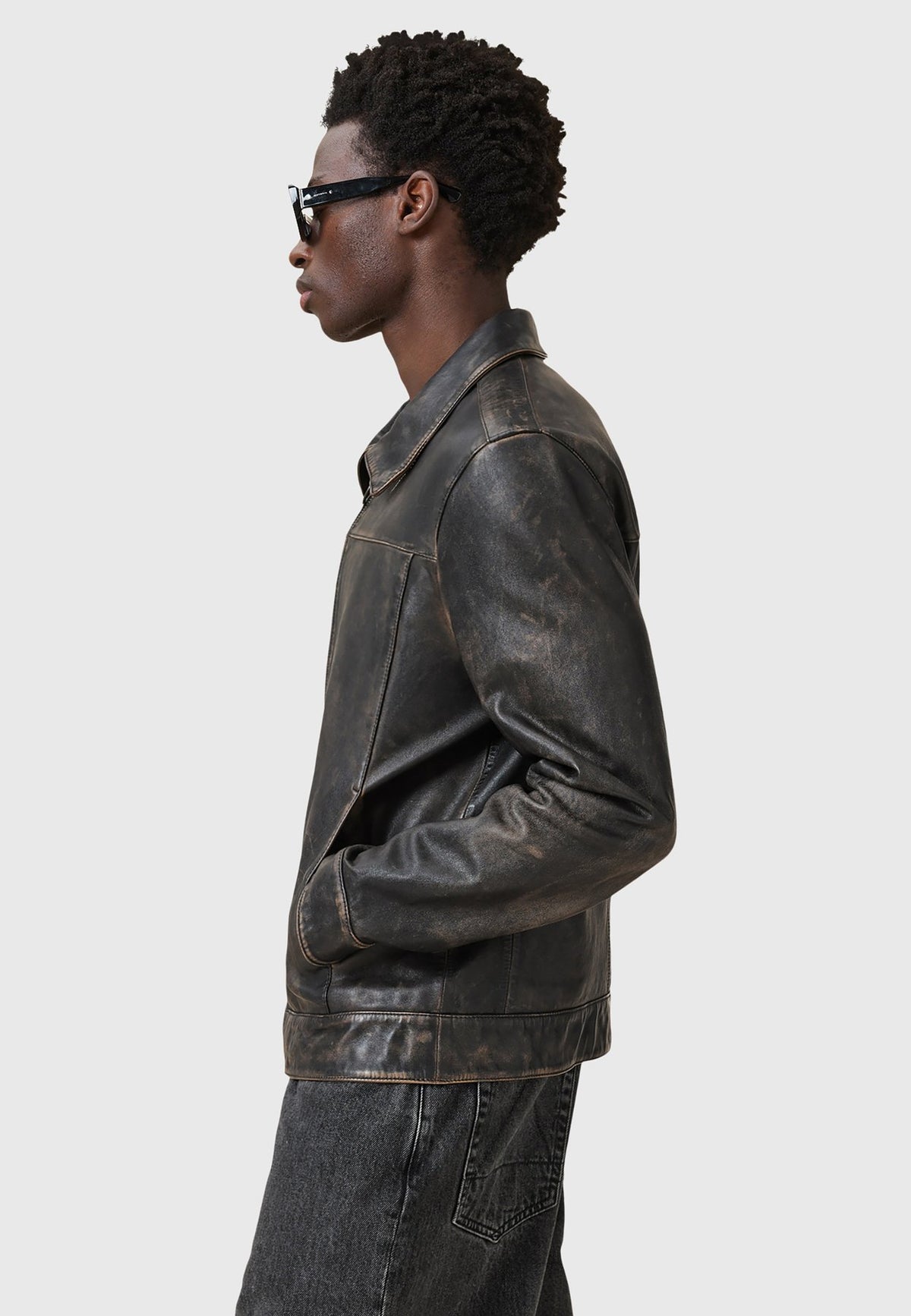 AllSaintsALKAN JACKET - Lederjacke