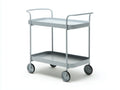 Servierwagen Metall 66x40x79 cm - Hellgrau - mobiler Küchenstil mit zwei Ebenen
