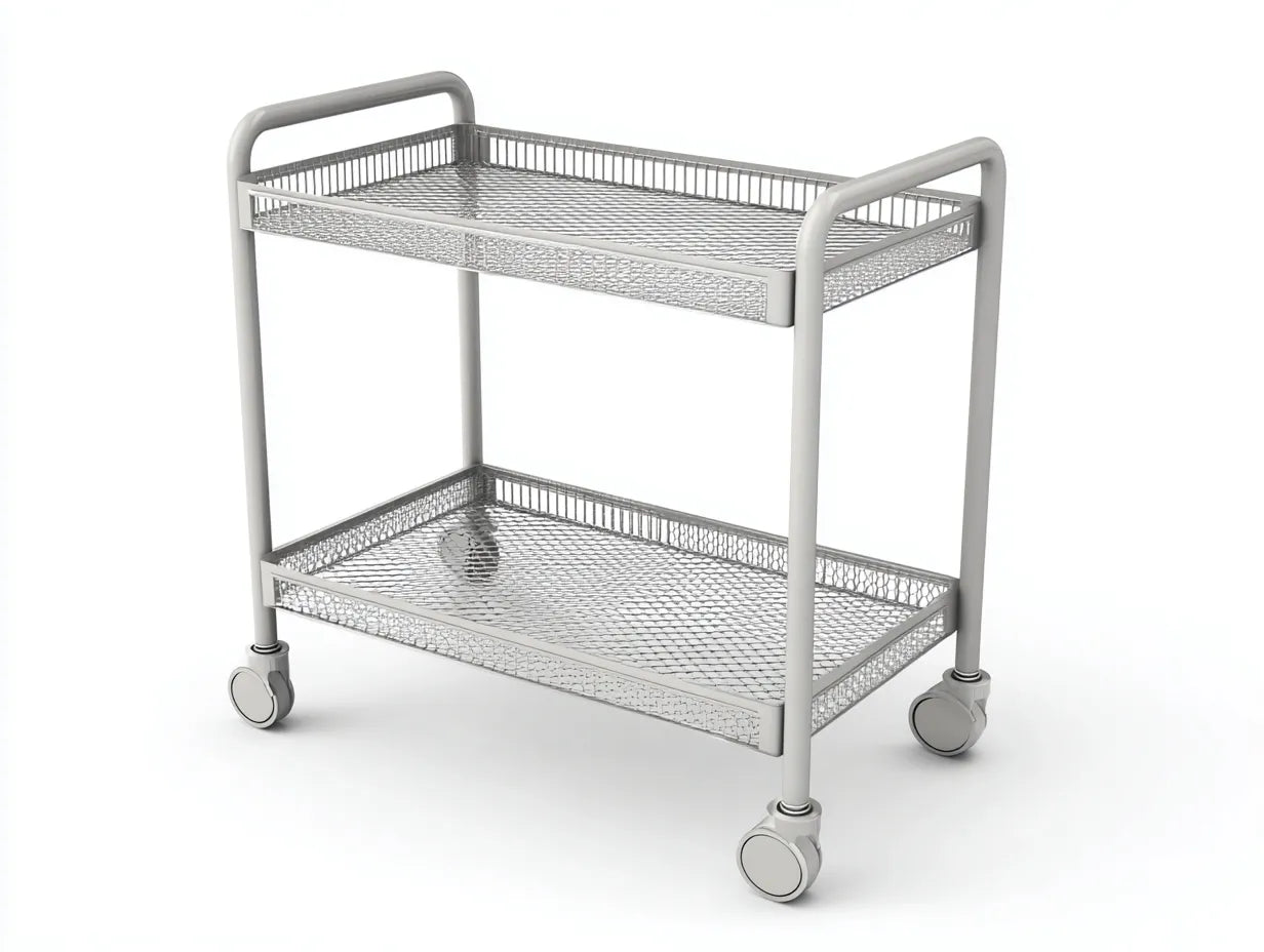 Servierwagen Metall 76x39x82 cm - Silber - Drahtkorb Stil für Küche