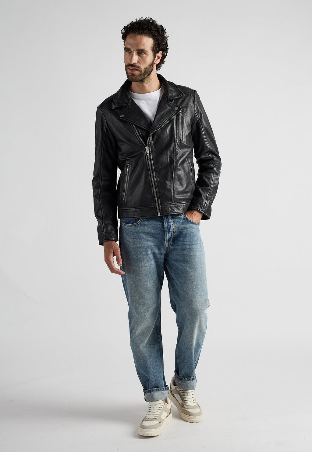 JCCIM BIKERSTIL - Lederjacke