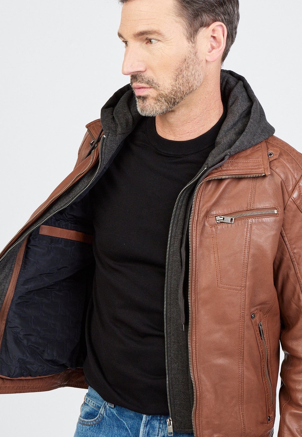 JCCMIT KAPUZE - Lederjacke