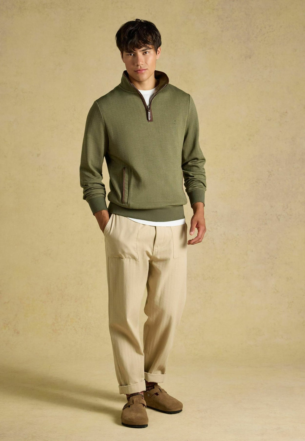 Tom JouleHERRINGBONE QUARTER ZIP SWEATSHIRT - Sweatshirt