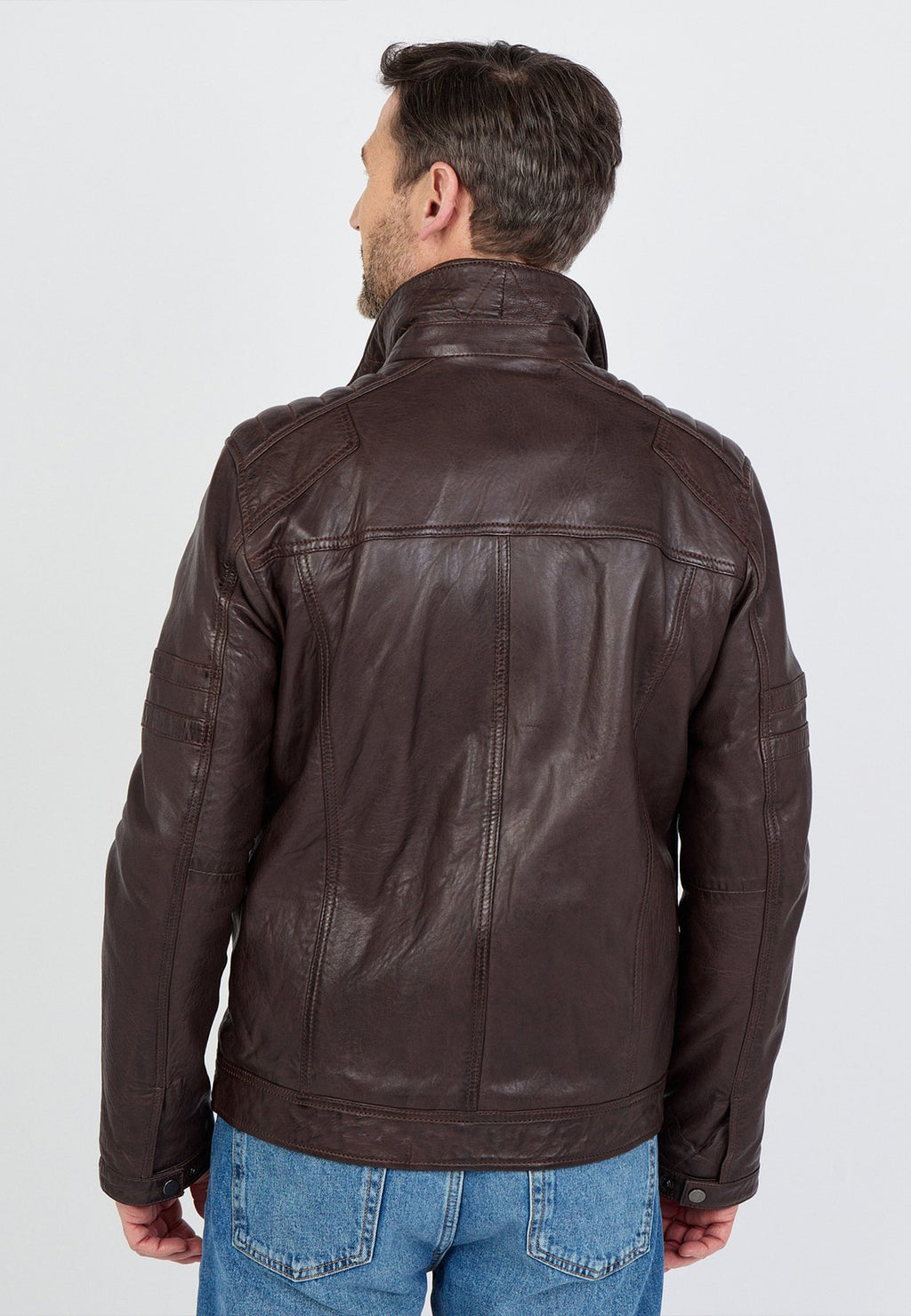 JCCMIT DOPPELTEM KRAGEN - Lederjacke