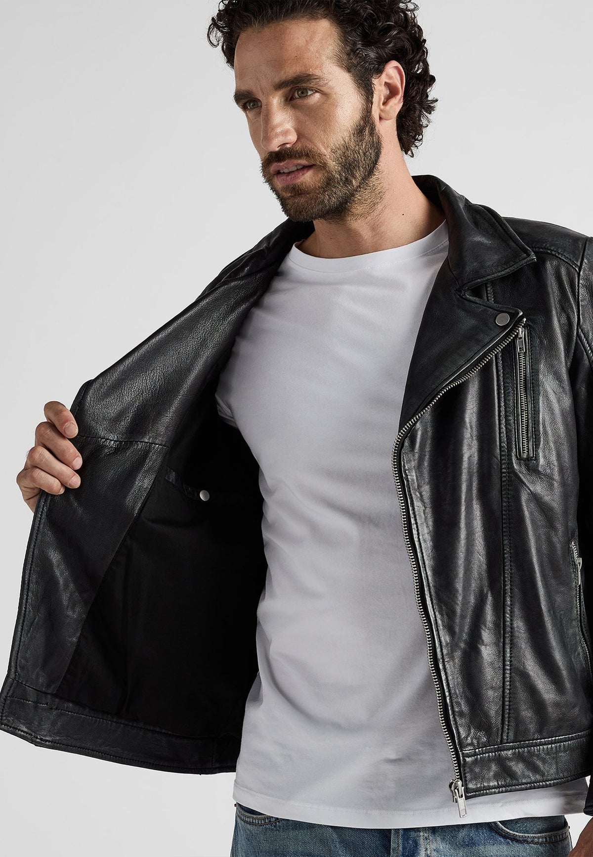 JCCIM BIKERSTIL - Lederjacke