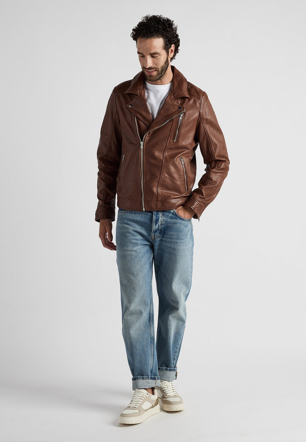 JCCIM BIKERSTIL - Lederjacke