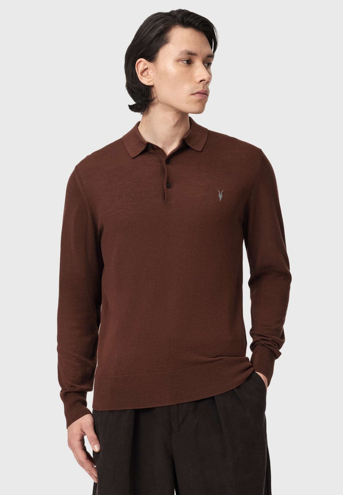 AllSaintsMODE MERINO LS POLO - Strickpullover