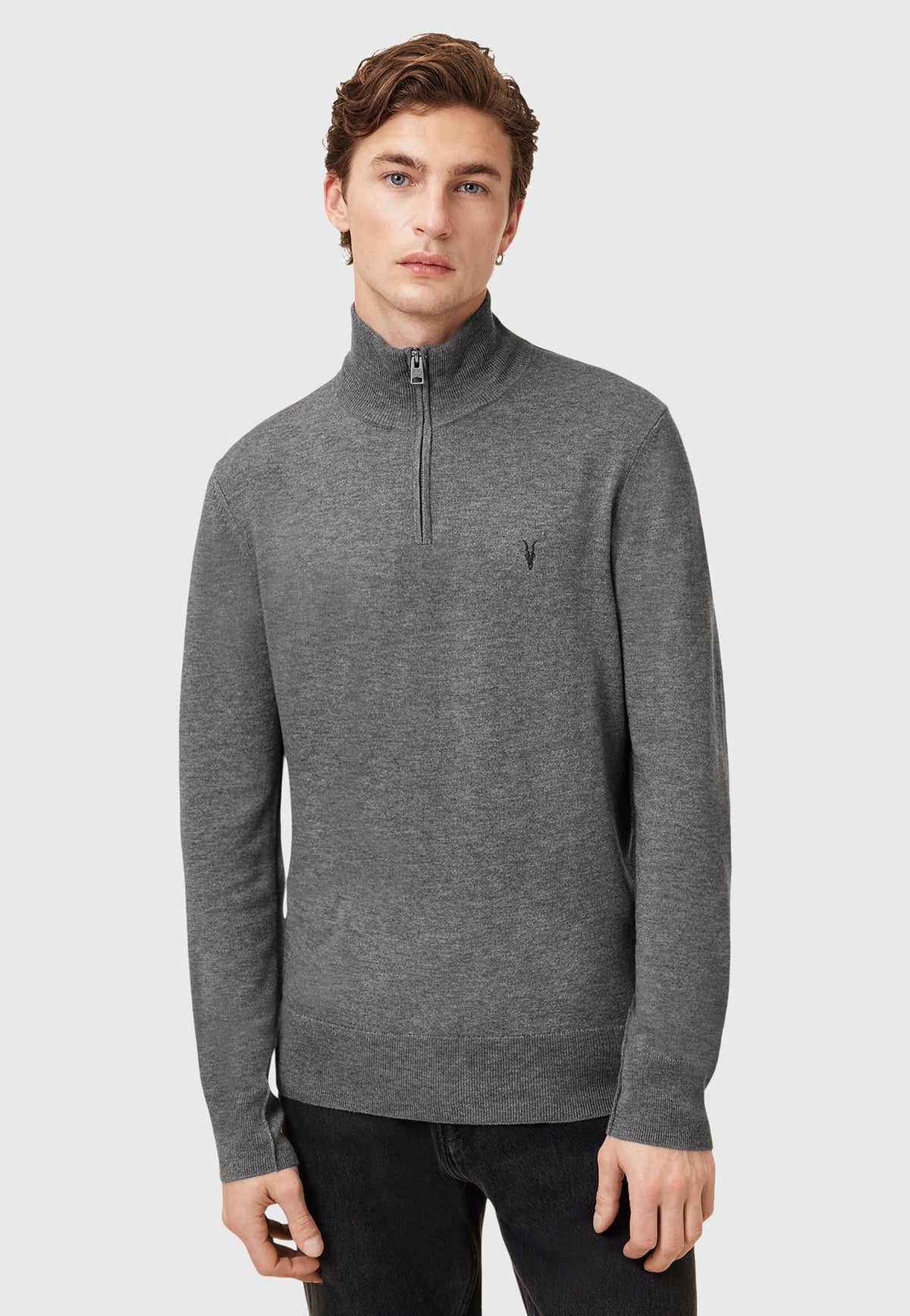 AllSaintsKILBURN ZIP FUNNEL - Strickpullover