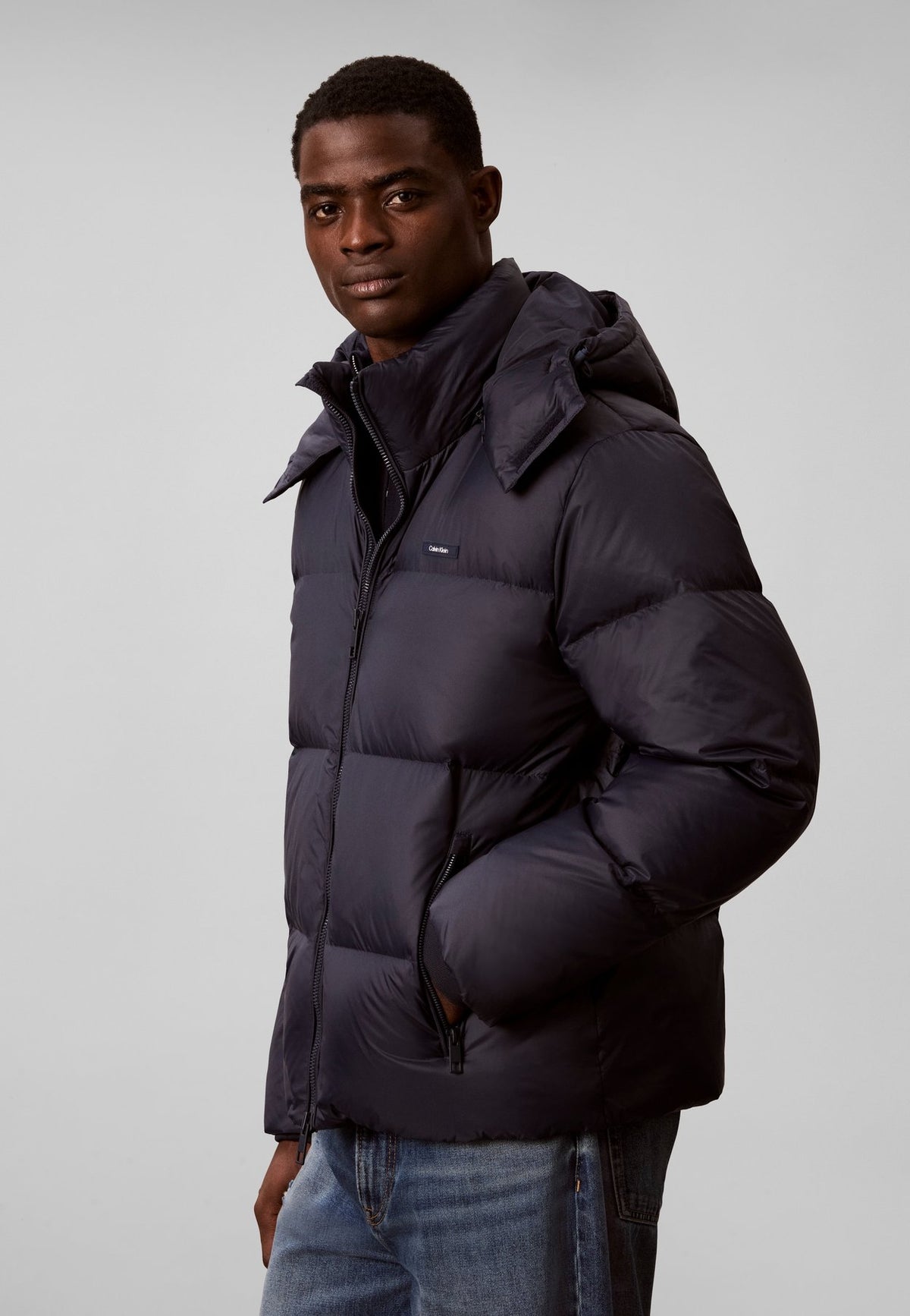 Calvin KleinREMOVABLE HOOD LOGO PUFFER JACKET - Daunenjacke