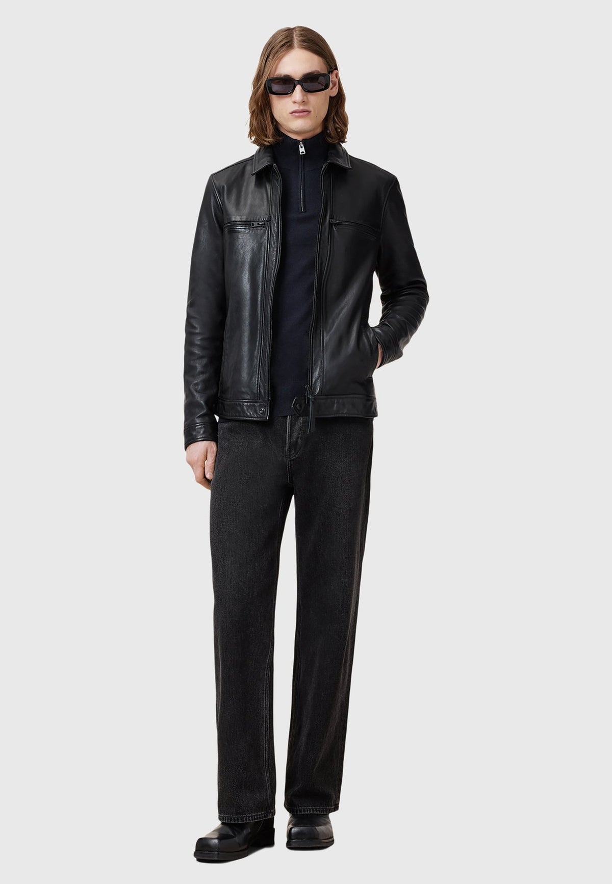 AllSaintsKILBURN ZIP FUNNEL - Strickpullover