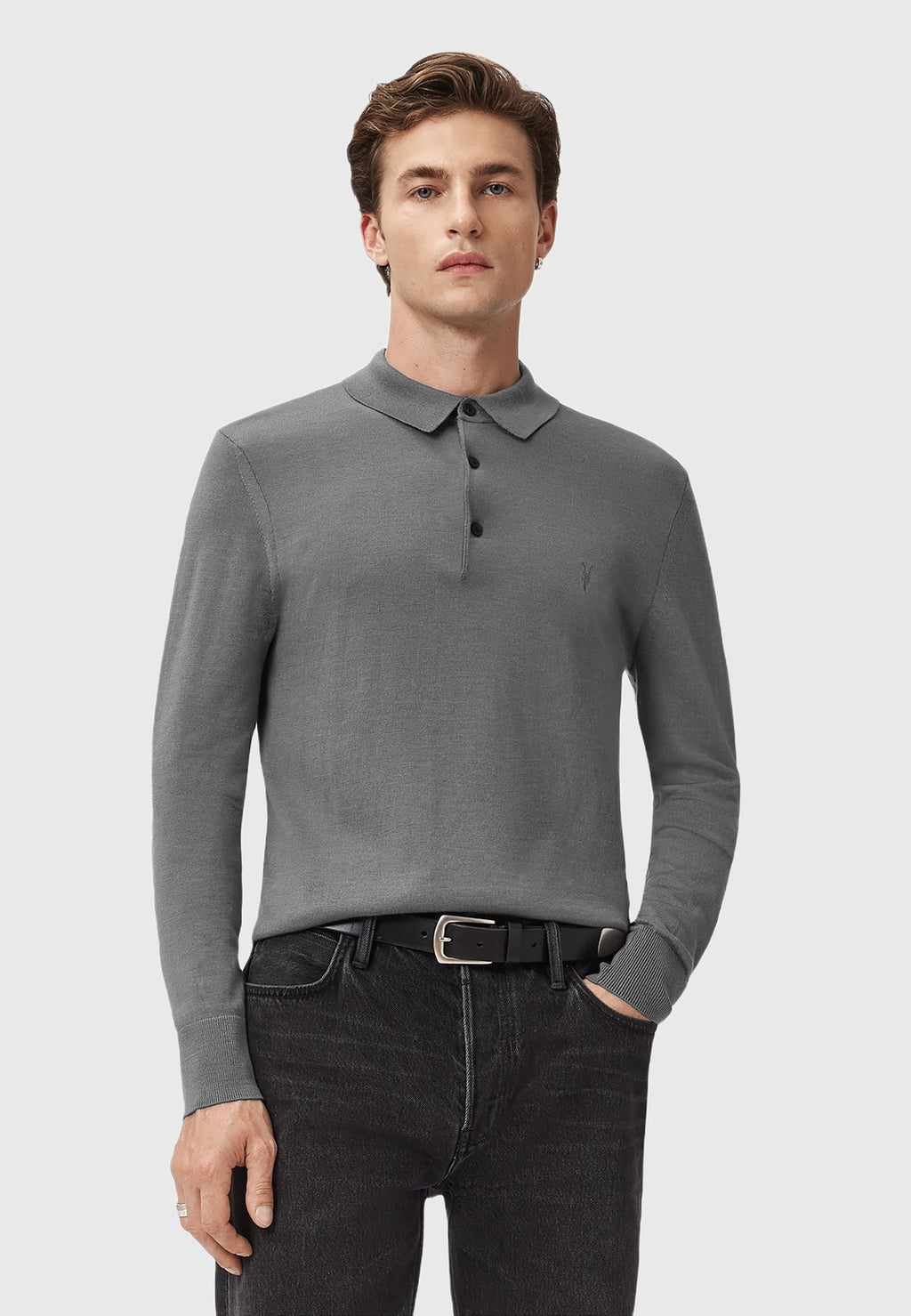 AllSaintsMODE MERINO LS POLO - Strickpullover