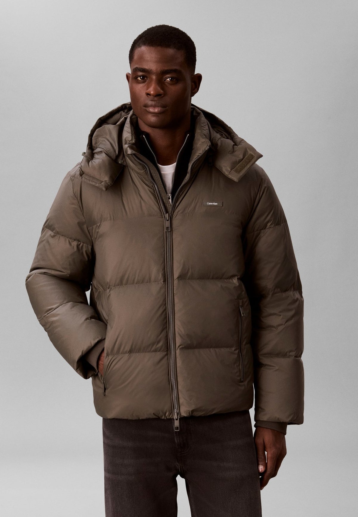 Calvin KleinREMOVABLE HOOD LOGO PUFFER JACKET - Daunenjacke
