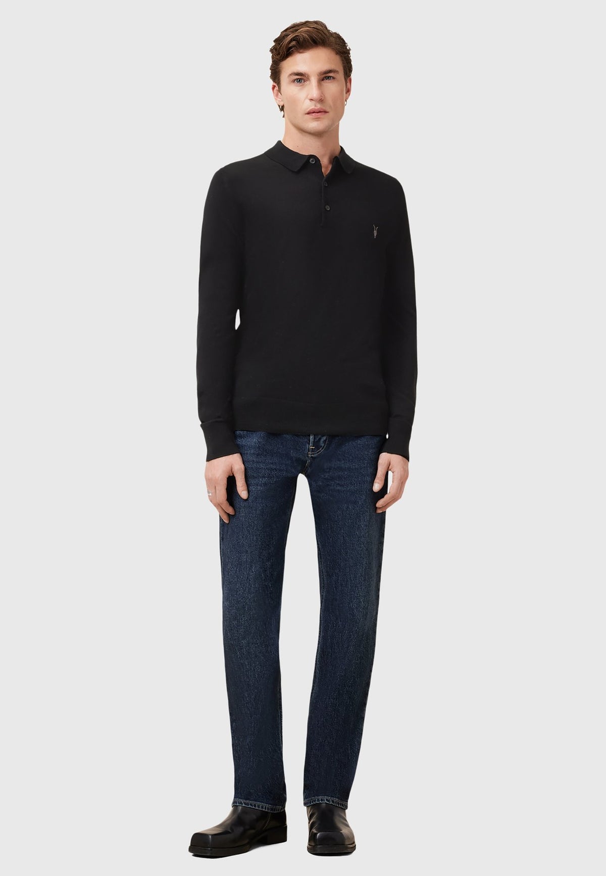 AllSaintsMODE MERINO LS POLO - Strickpullover