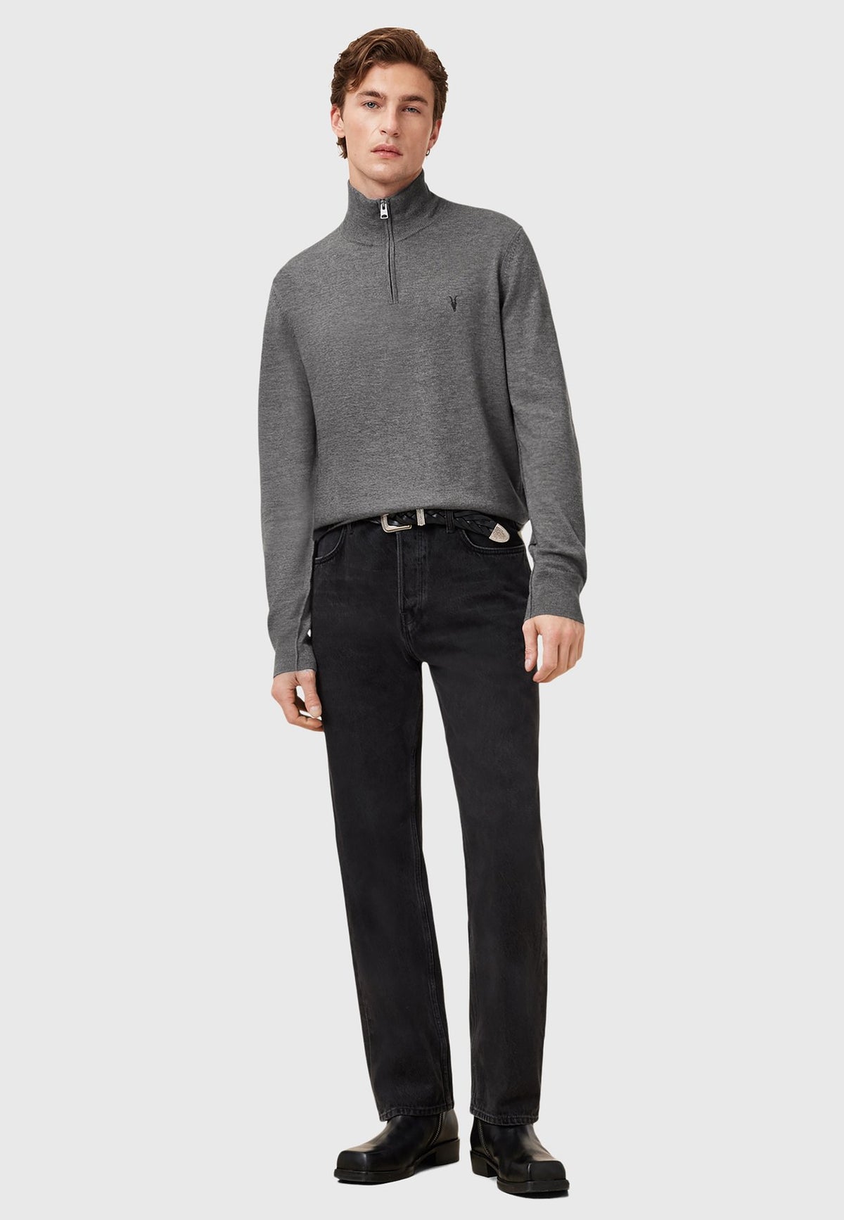 AllSaintsKILBURN ZIP FUNNEL - Strickpullover