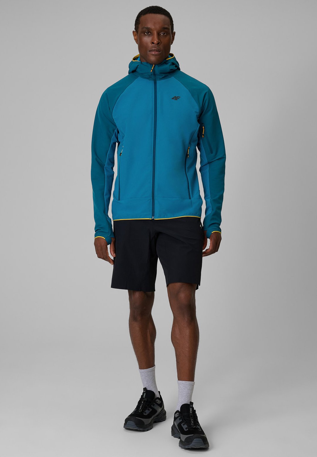 4F4F KURTKA SOFTSHELL WIATROODPORNA MĘSKA - NIEBIESKA XXL - Softshelljacke