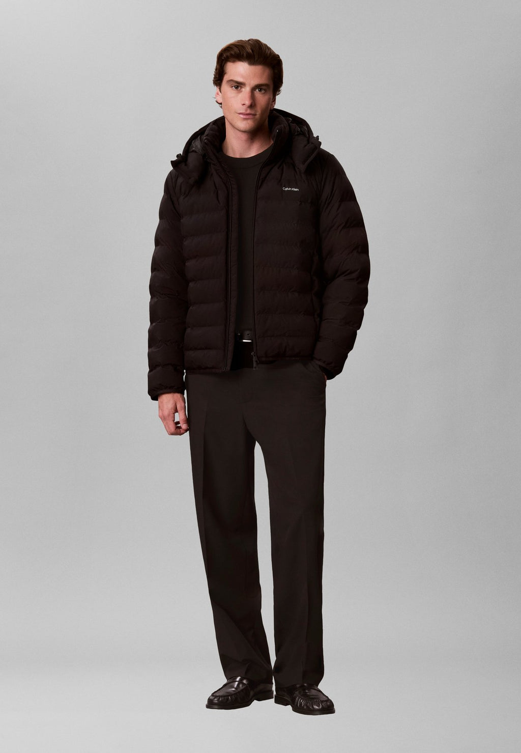 Calvin KleinLIGHTWEIGHT LOGO HOODED PUFFER JACKET - Übergangsjacke