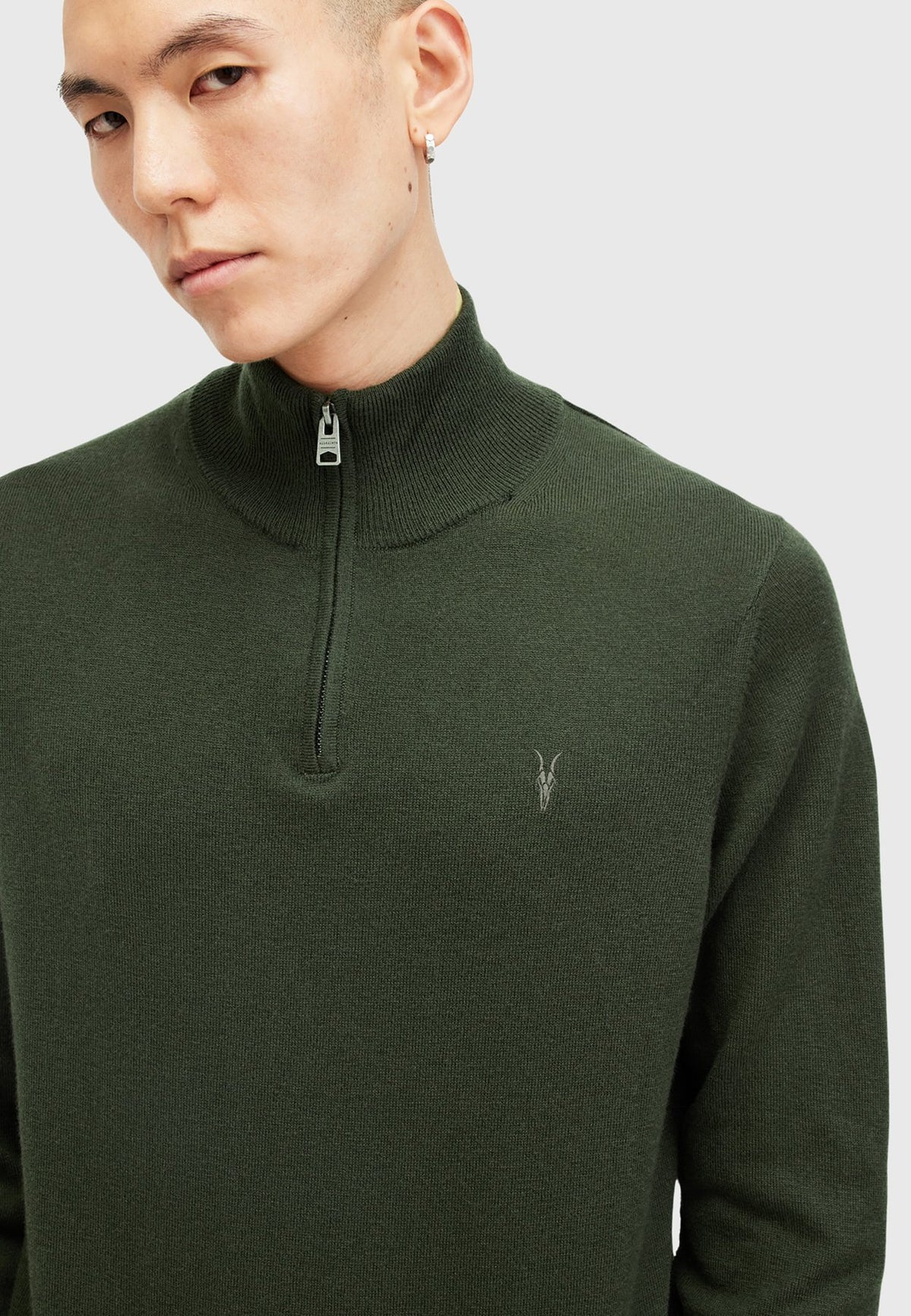 AllSaintsKILBURN ZIP FUNNEL - Strickpullover