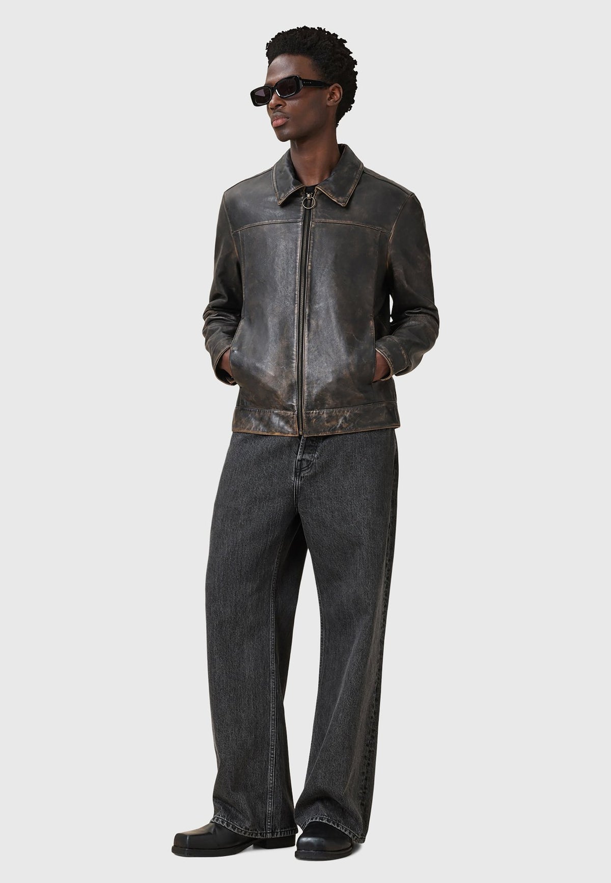 AllSaintsALKAN JACKET - Lederjacke