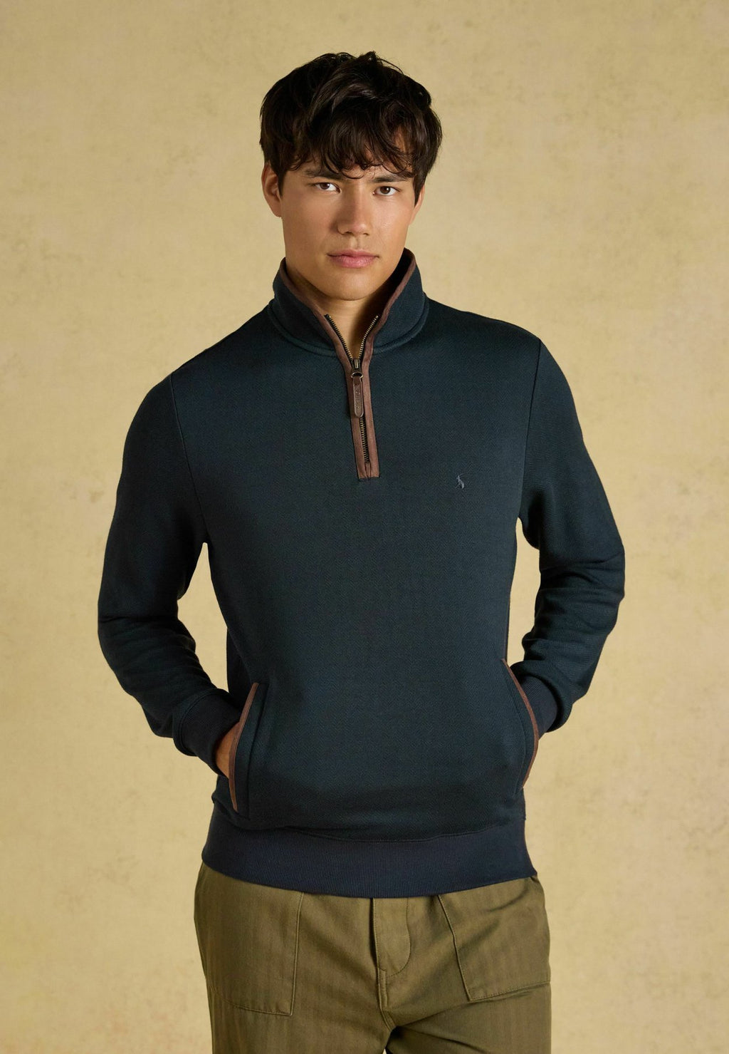 Tom JouleHERRINGBONE QUARTER ZIP SWEATSHIRT - Sweatshirt
