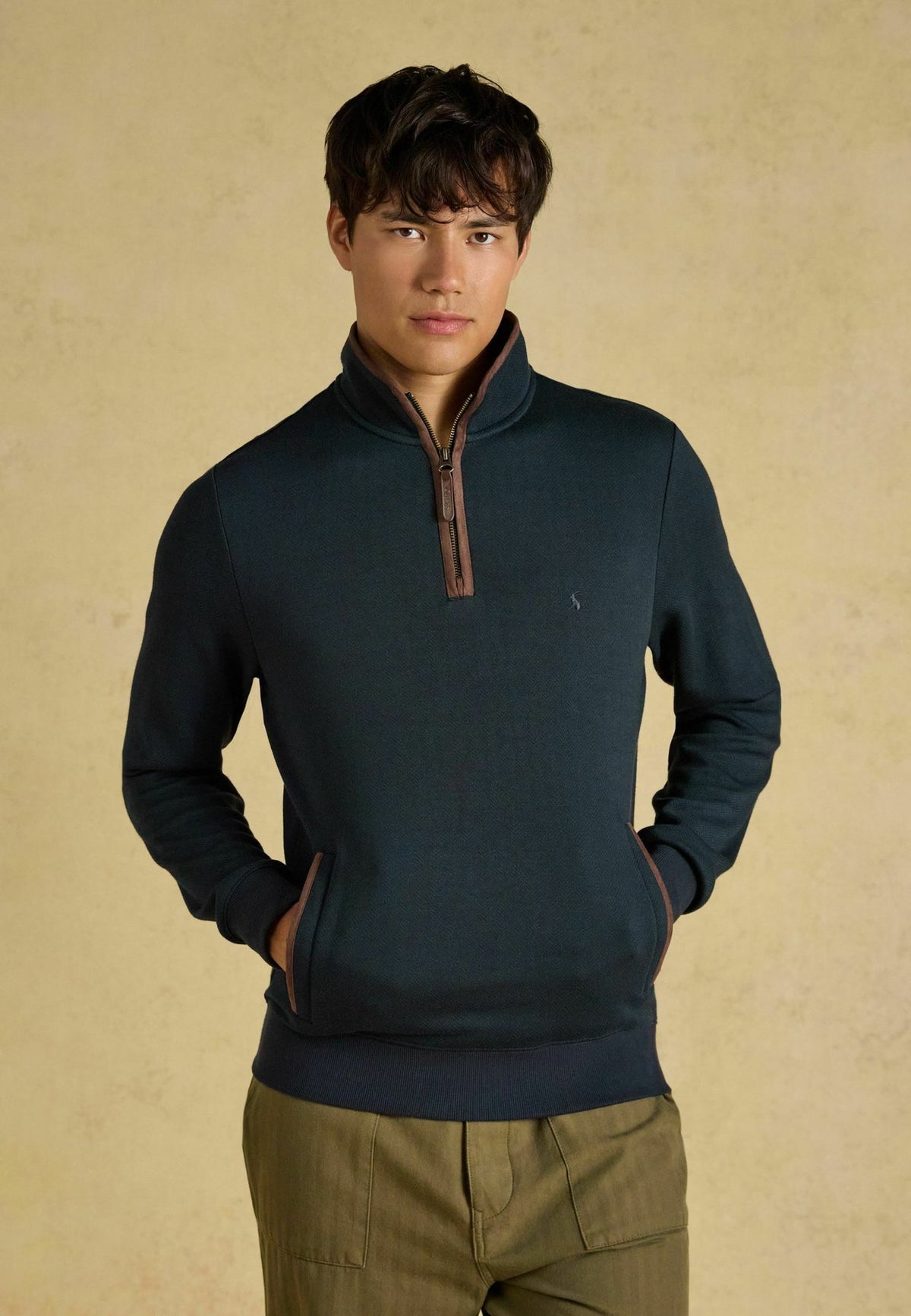 Tom JouleHERRINGBONE QUARTER ZIP SWEATSHIRT - Sweatshirt