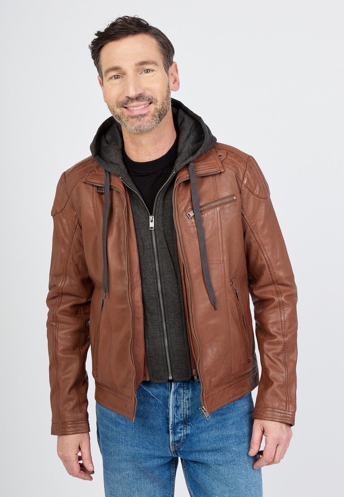 JCCMIT KAPUZE - Lederjacke