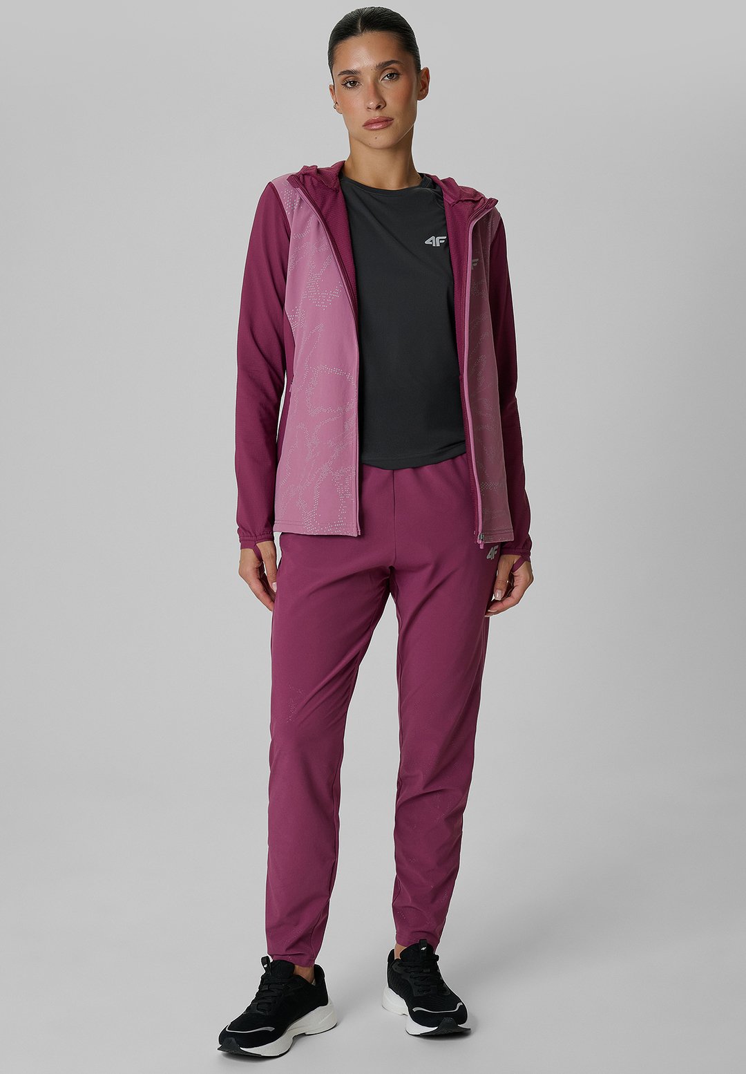 4F4F BLUZA DO BIEGANIA REGULAR Z KAPTUREM DAMSKA - Sweatjacke