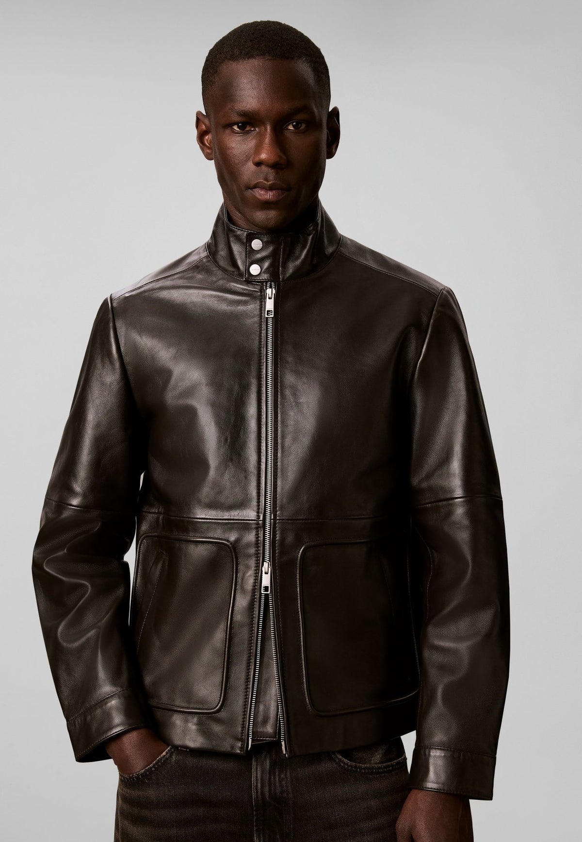 Calvin KleinNAPPA LEATHER JACKET - Lederjacke