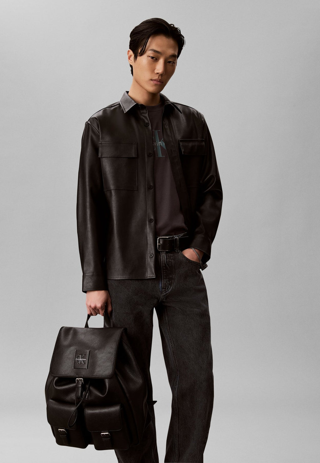 Calvin KleinPEBBLED SIGNATURE LOGO TROLLEY BACKPACK - Tagesrucksack