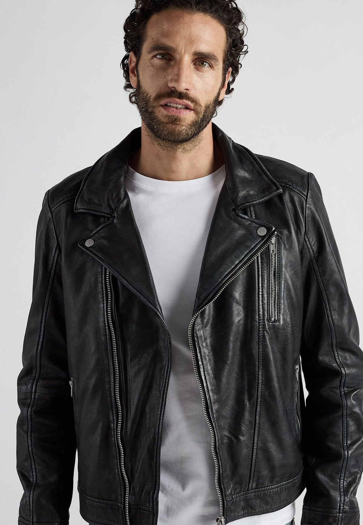 JCCIM BIKERSTIL - Lederjacke