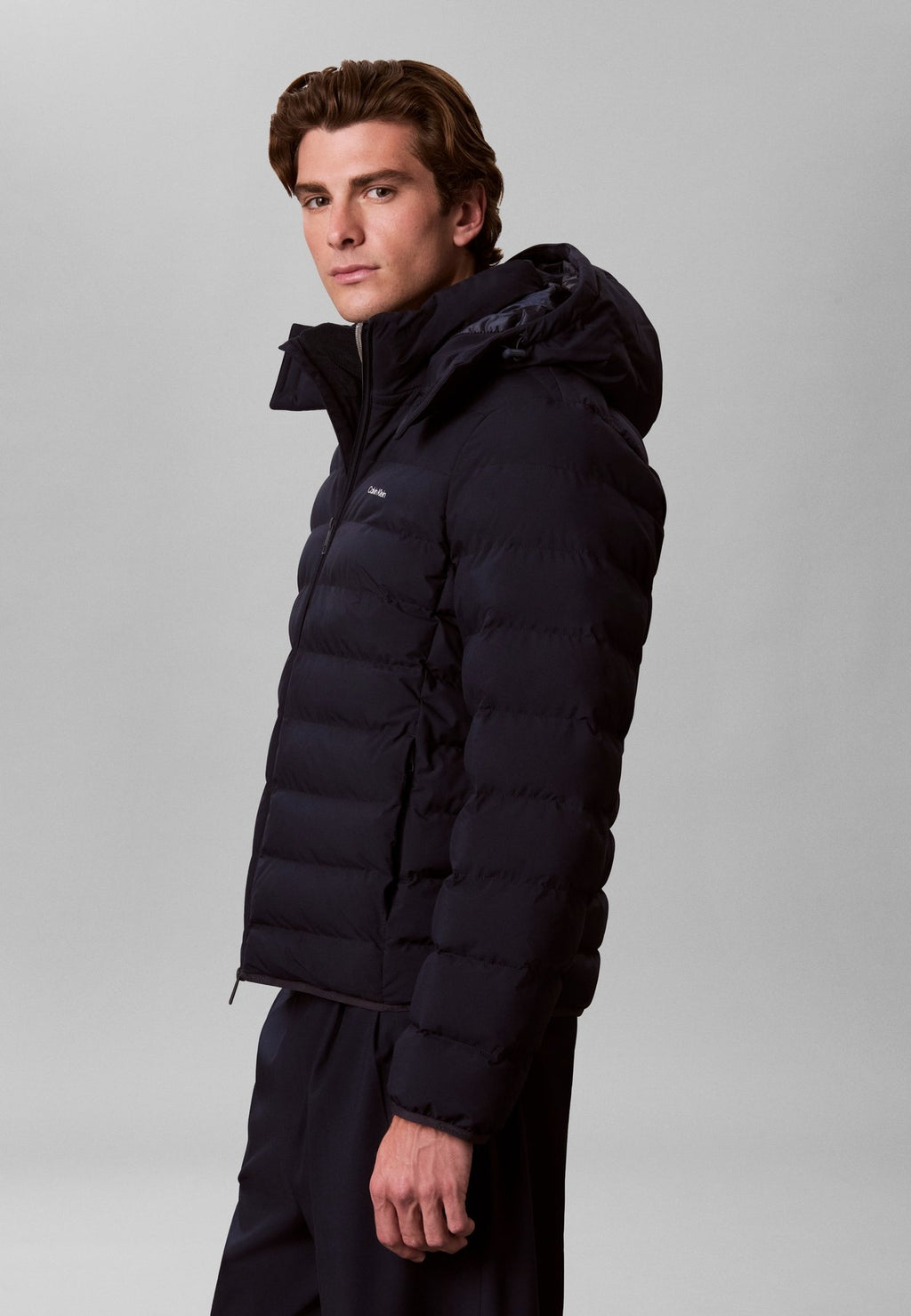 Calvin KleinLIGHTWEIGHT LOGO HOODED PUFFER JACKET - Übergangsjacke