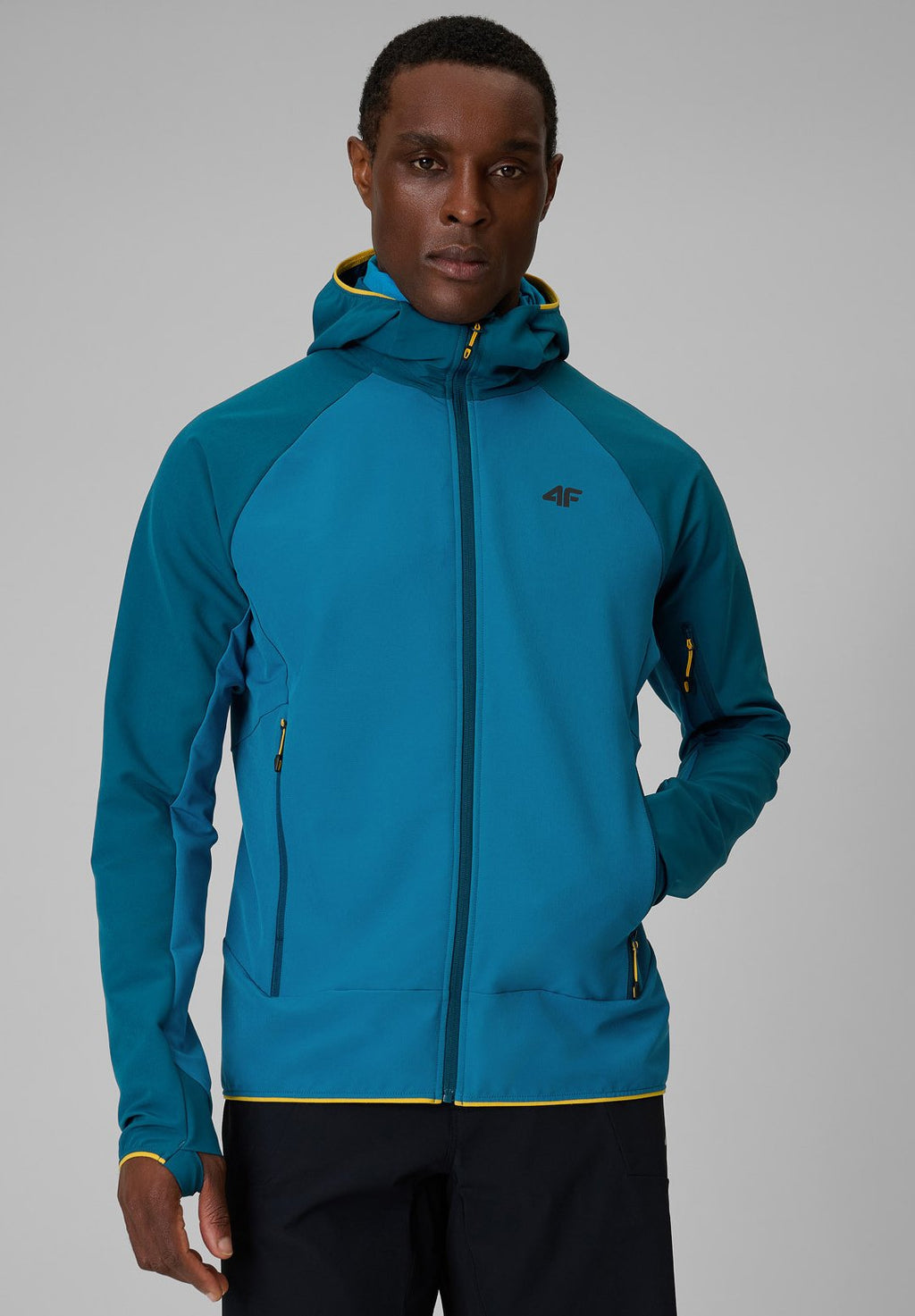 4F4F KURTKA SOFTSHELL WIATROODPORNA MĘSKA - NIEBIESKA XXL - Softshelljacke