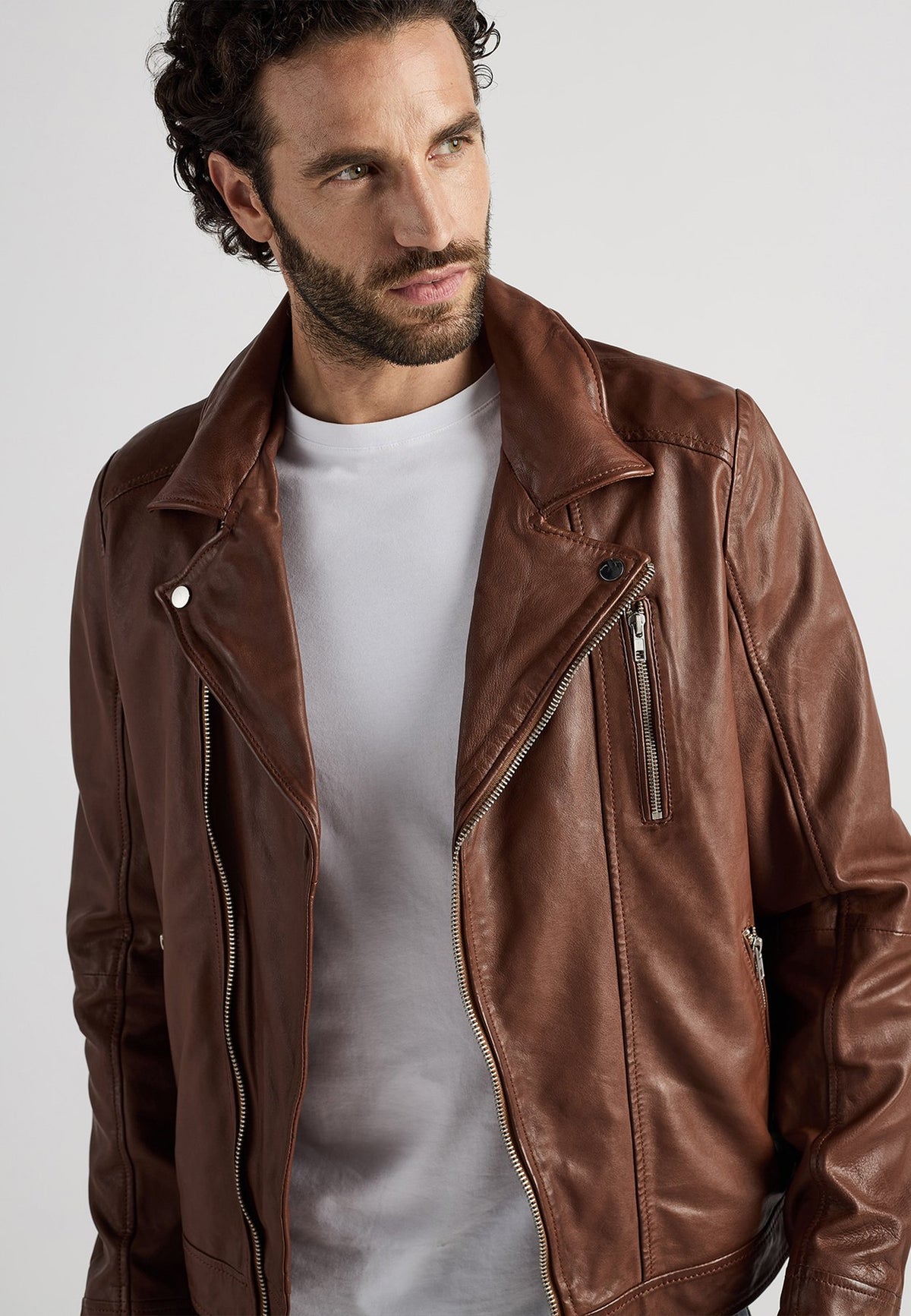 JCCIM BIKERSTIL - Lederjacke