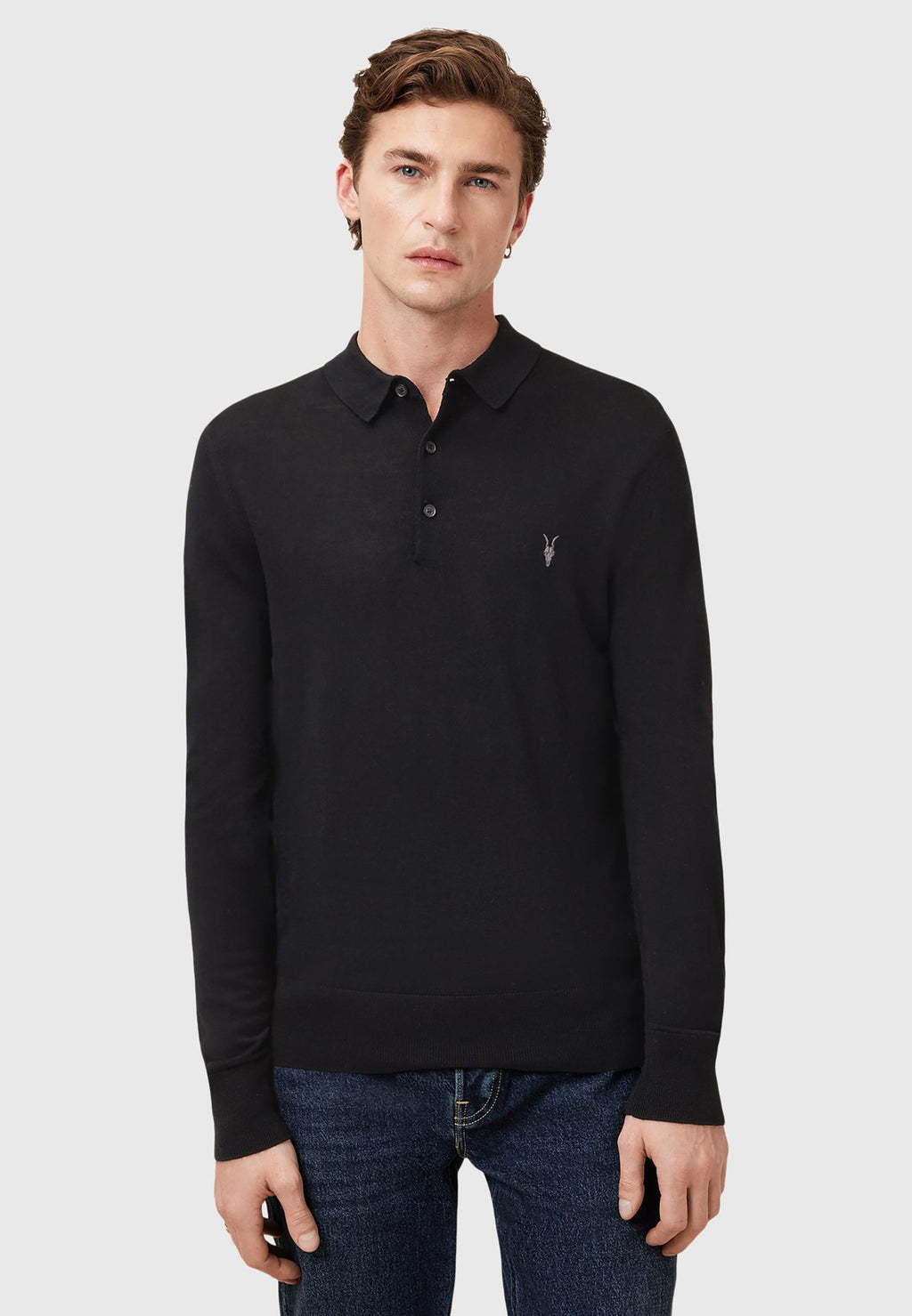 AllSaintsMODE MERINO LS POLO - Strickpullover