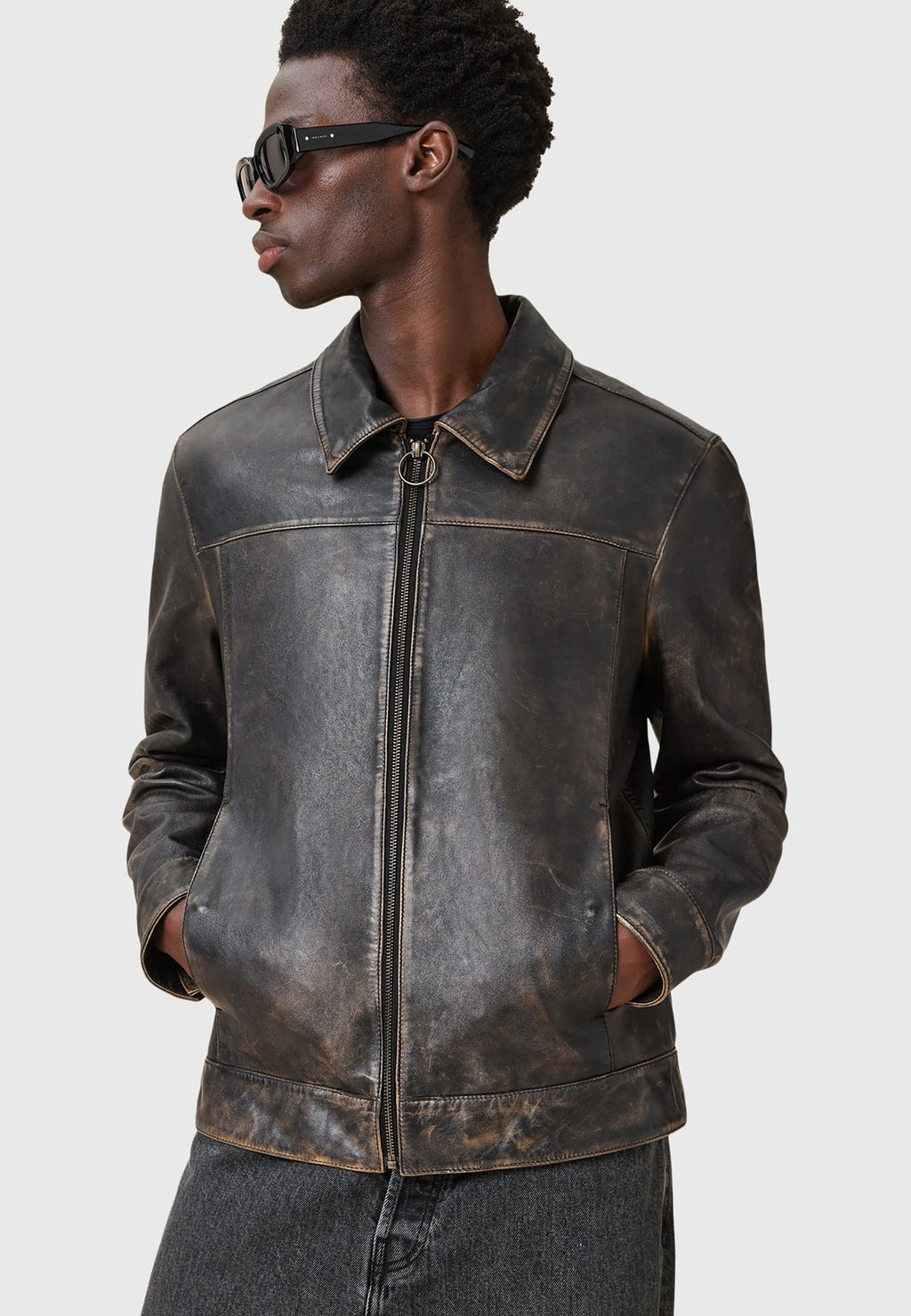 AllSaintsALKAN JACKET - Lederjacke
