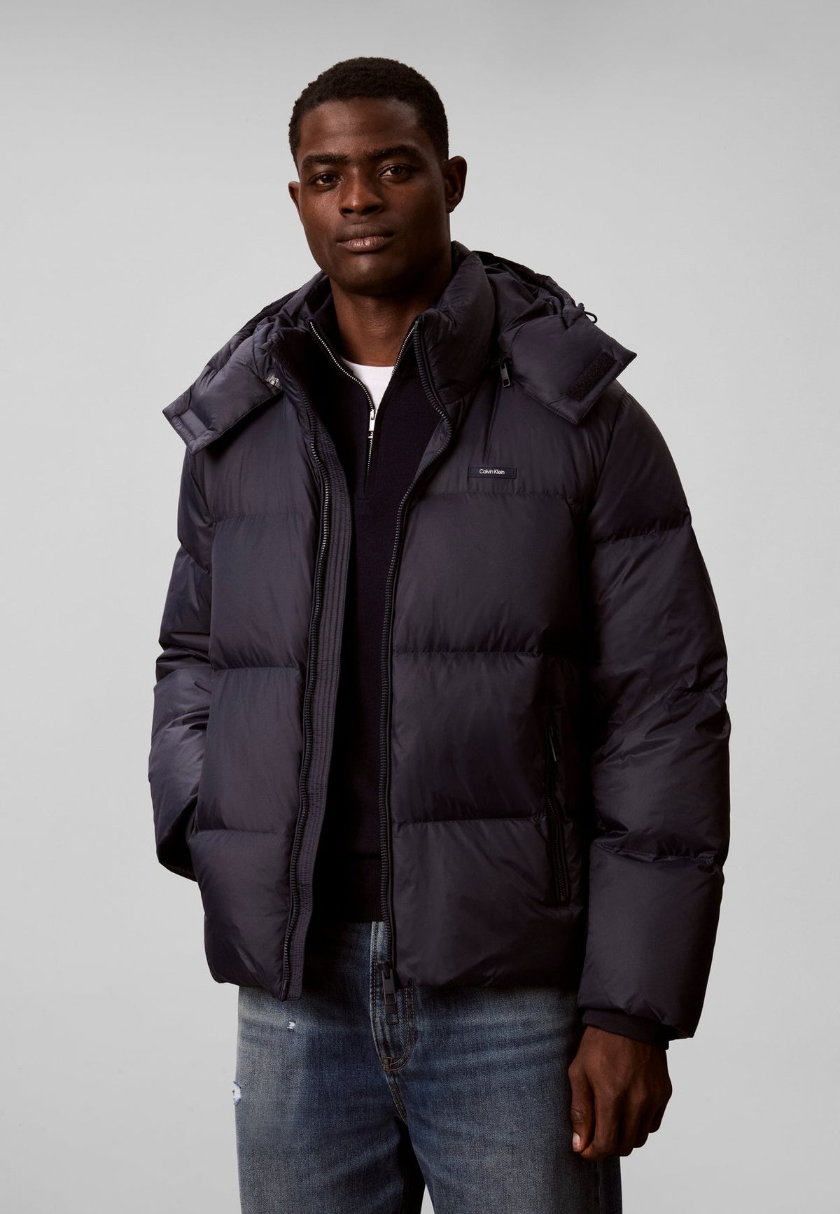 Calvin KleinREMOVABLE HOOD LOGO PUFFER JACKET - Daunenjacke