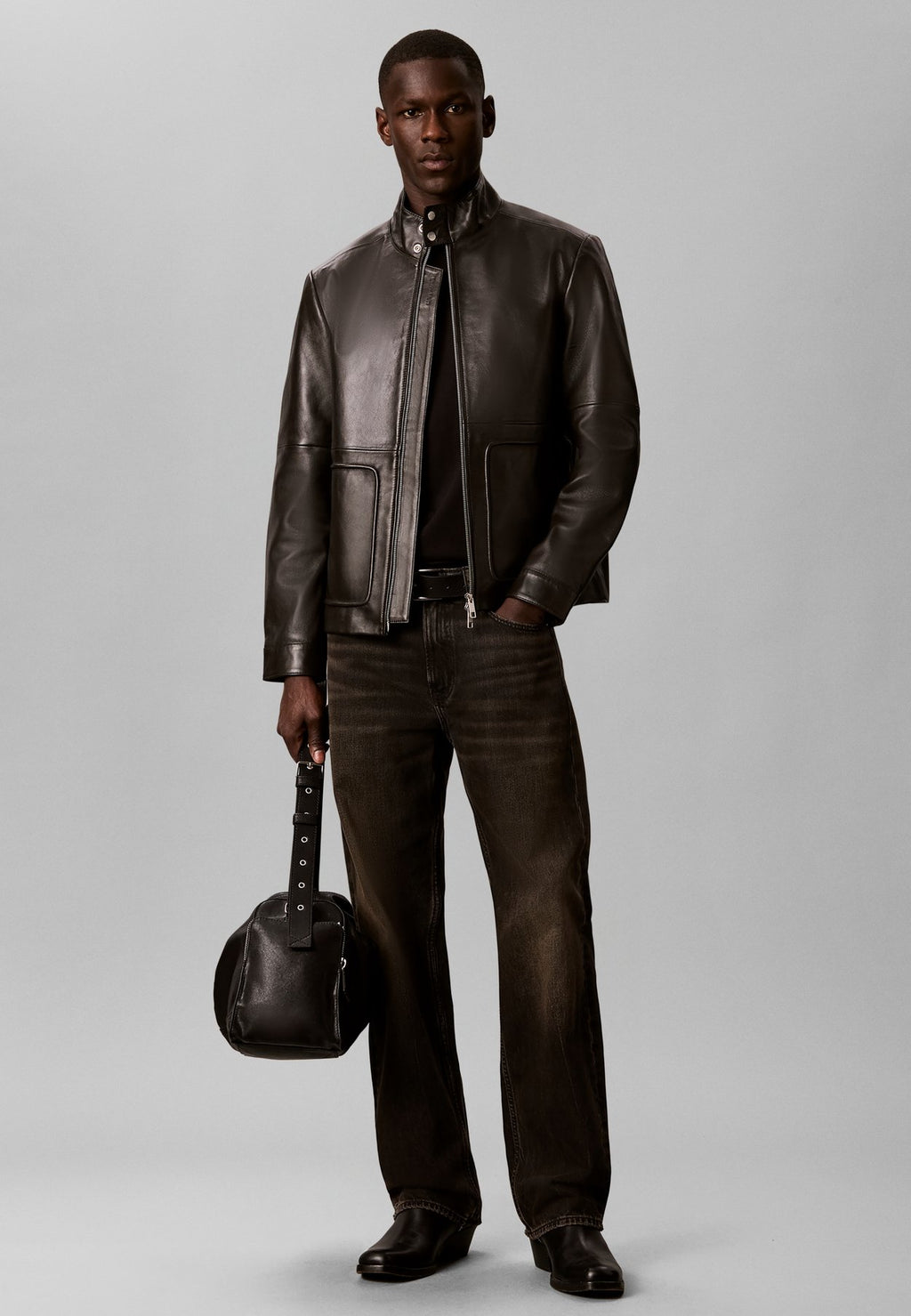 Calvin KleinNAPPA LEATHER JACKET - Lederjacke