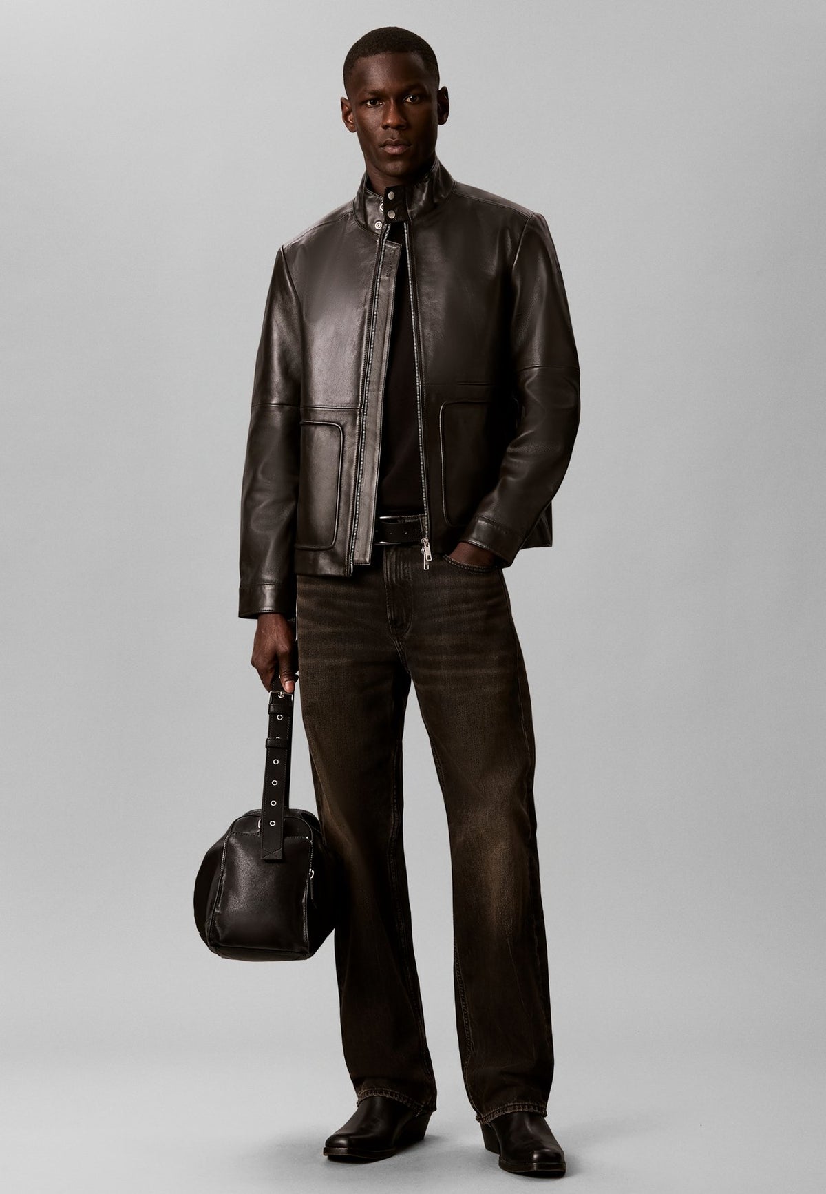 Calvin KleinNAPPA LEATHER JACKET - Lederjacke